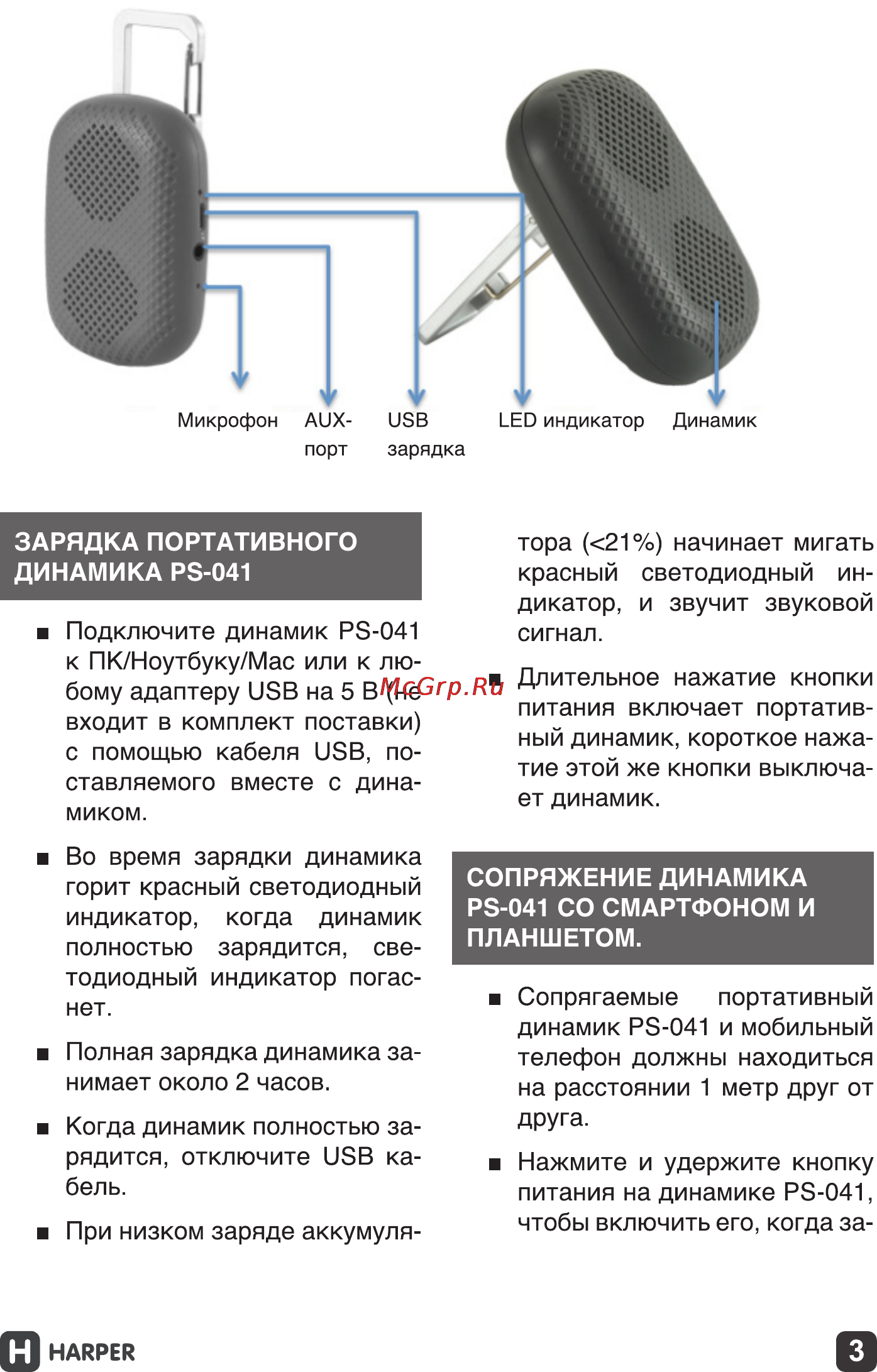 Harper ps-041 Инструкция по эксплуатации онлайн [3/17] 155409