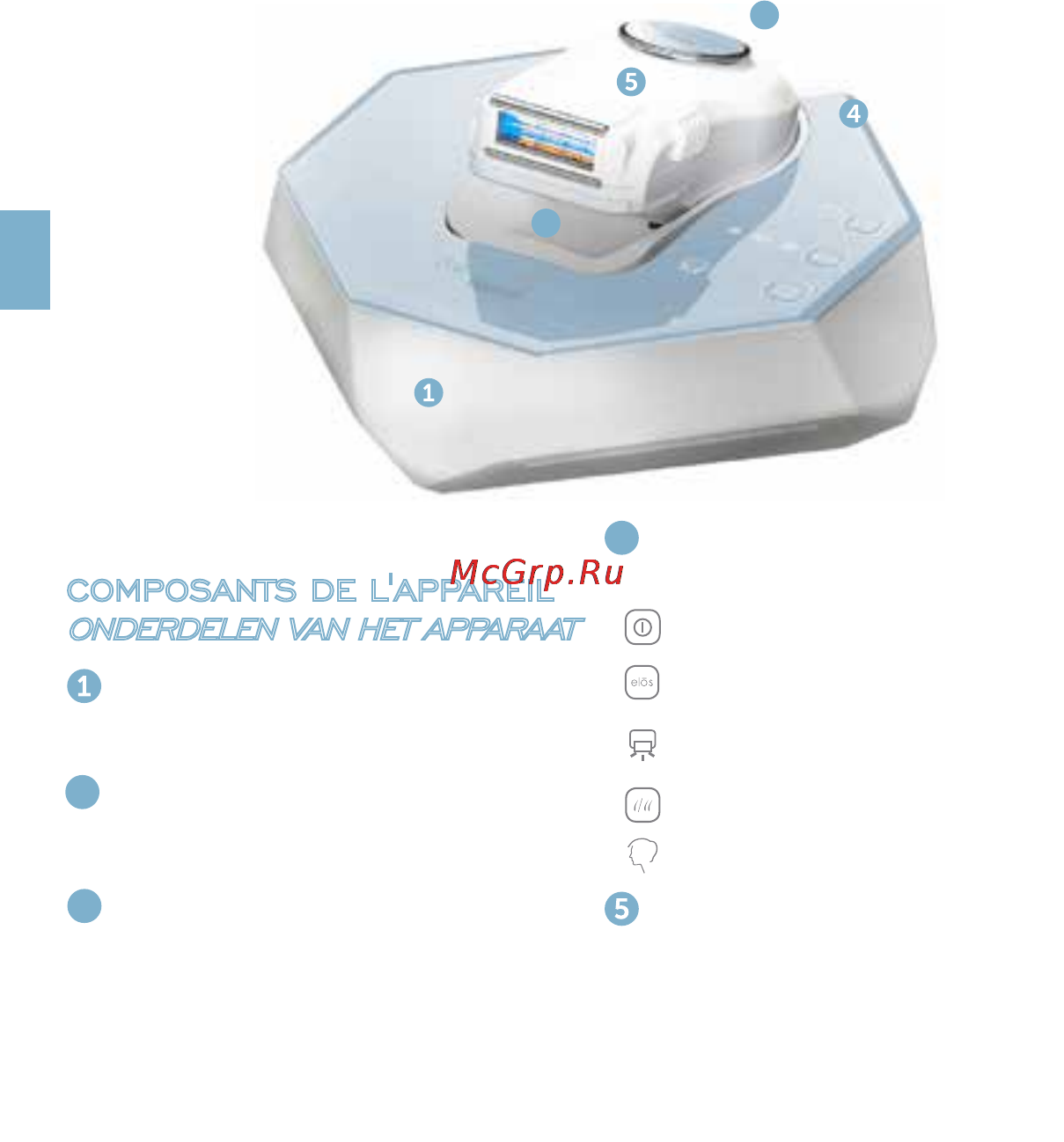 Iluminage touch [112/201] Composants de l appareil onderdelen van het apparaat