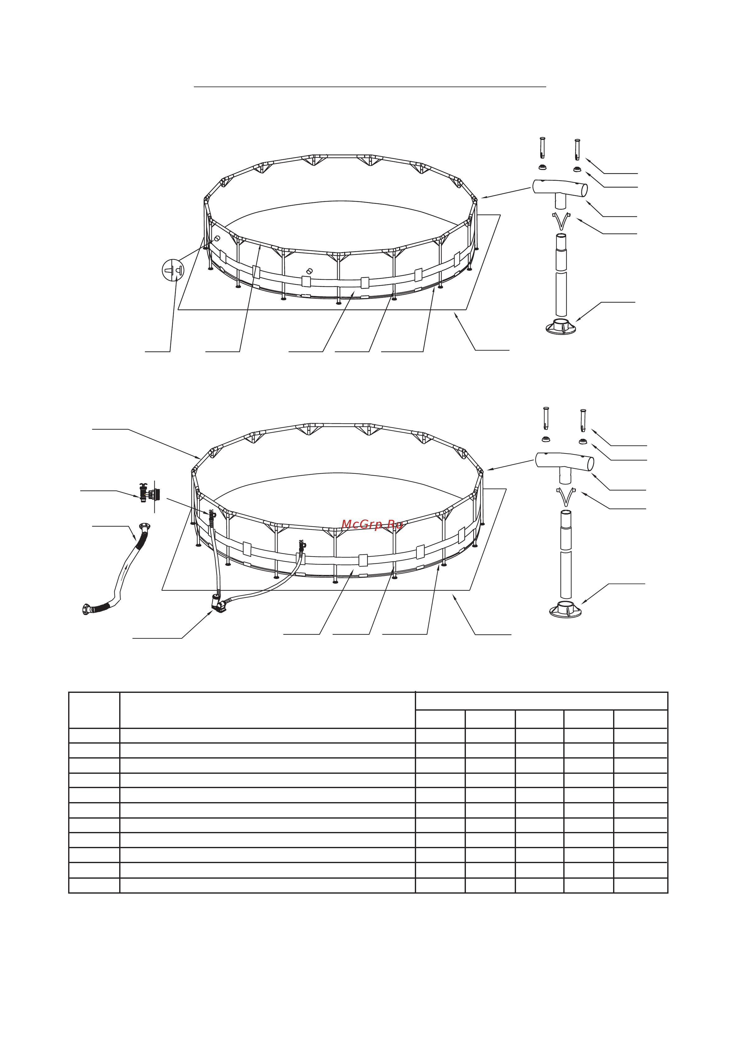 Intex metal frame 28234 [2/7] Список частей и схема сборки бассейна