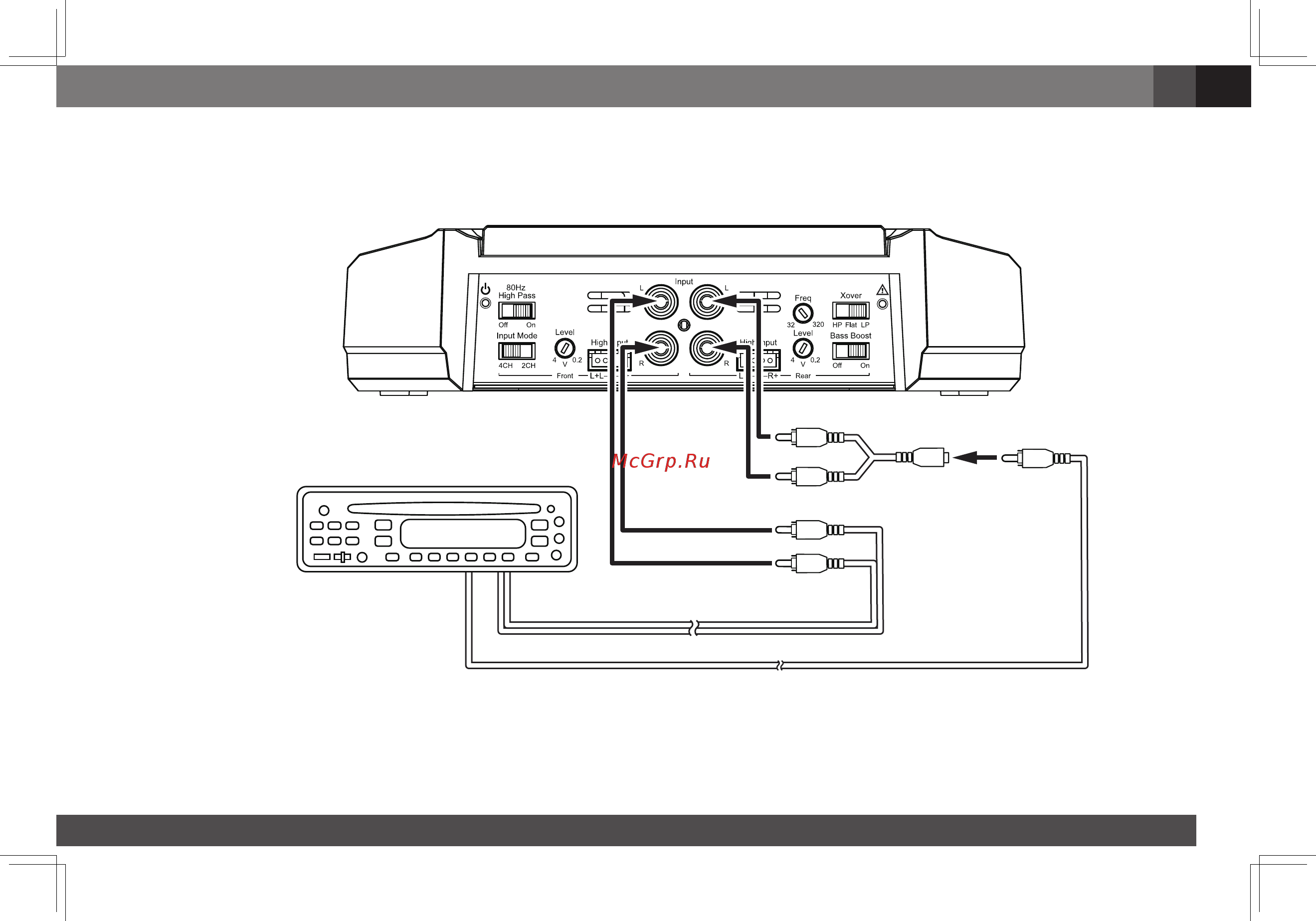JBL gx-a602 [295/470] Gx a604 indgangstilslutninger 3 kanalsdrift