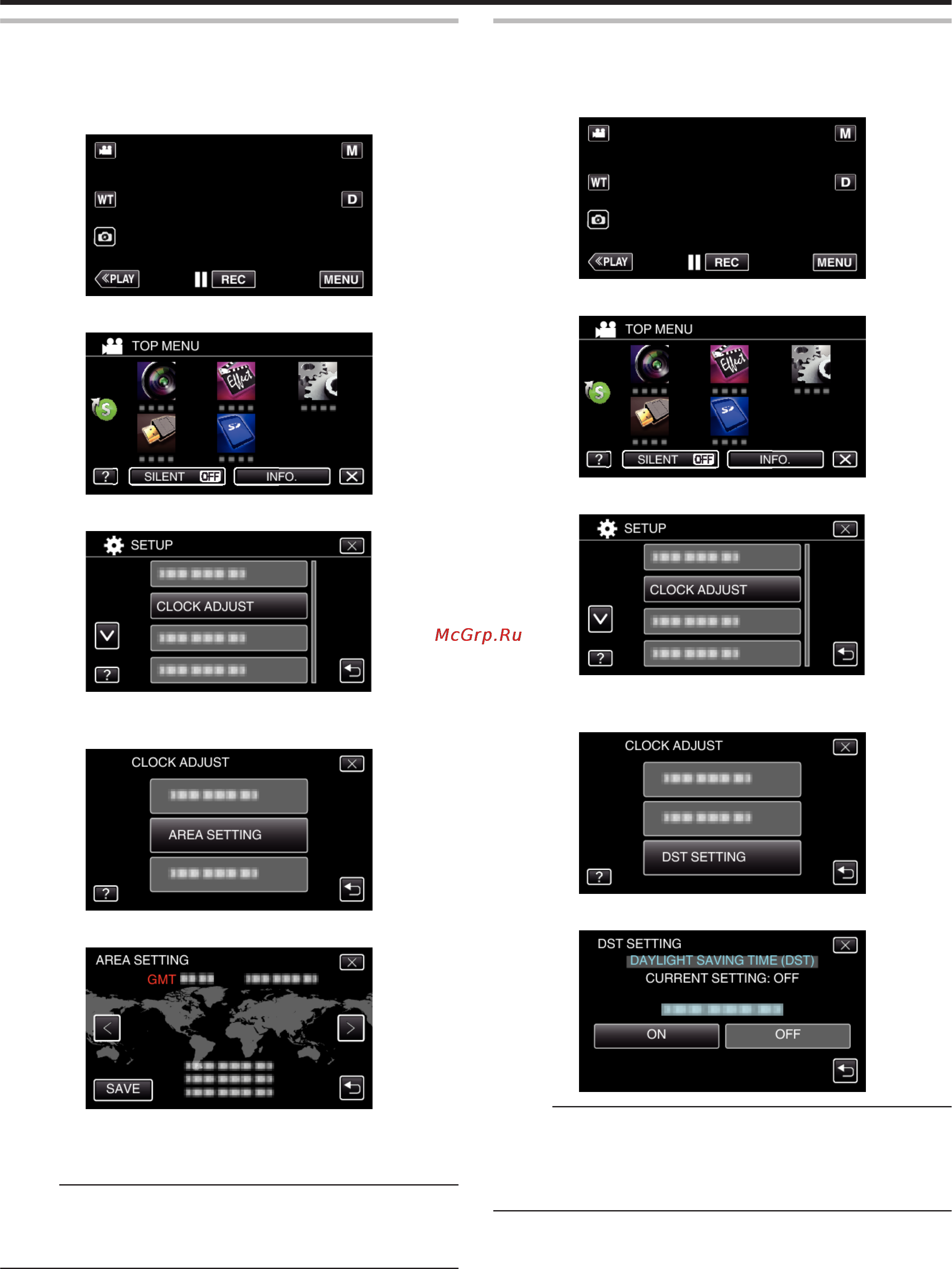 JVC gz-r10 [17/112] Setting the clock to local time when traveling