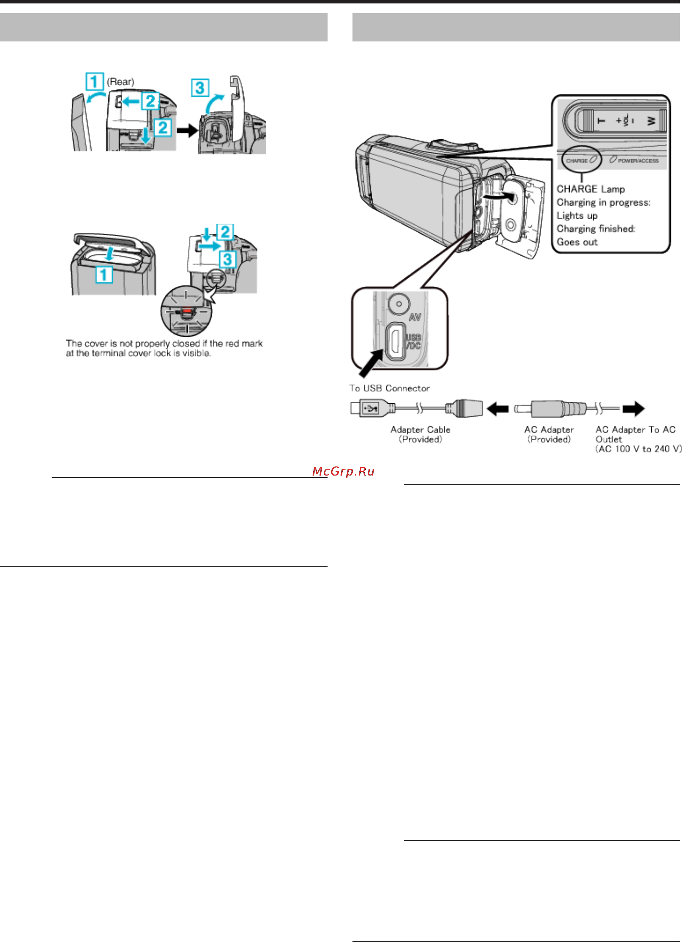 JVC gz-r10 [5/112] Opening the terminal cover sd card cover