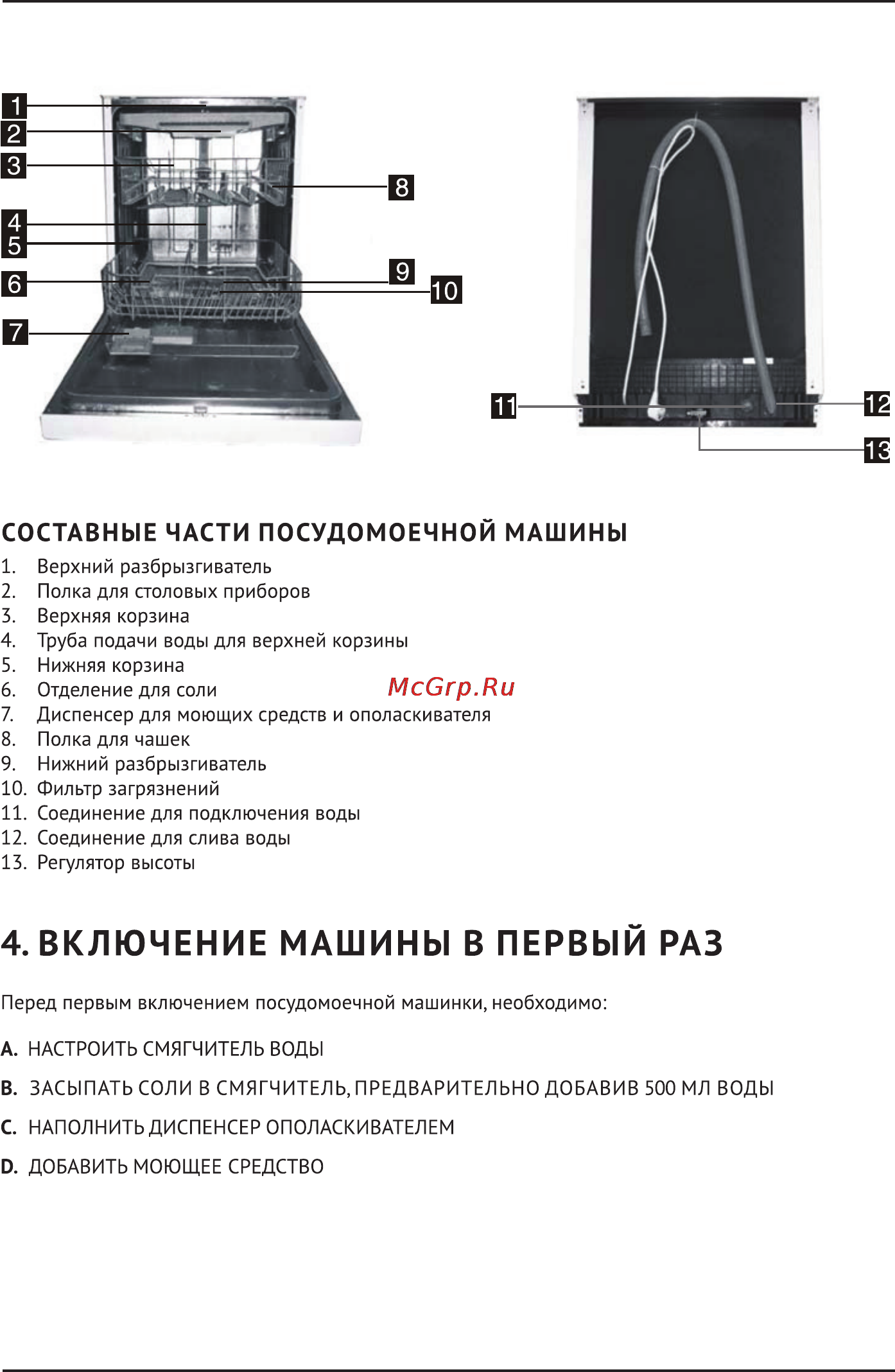 Korting kdi 60165 [5/36] Составные части посудомоечной машины