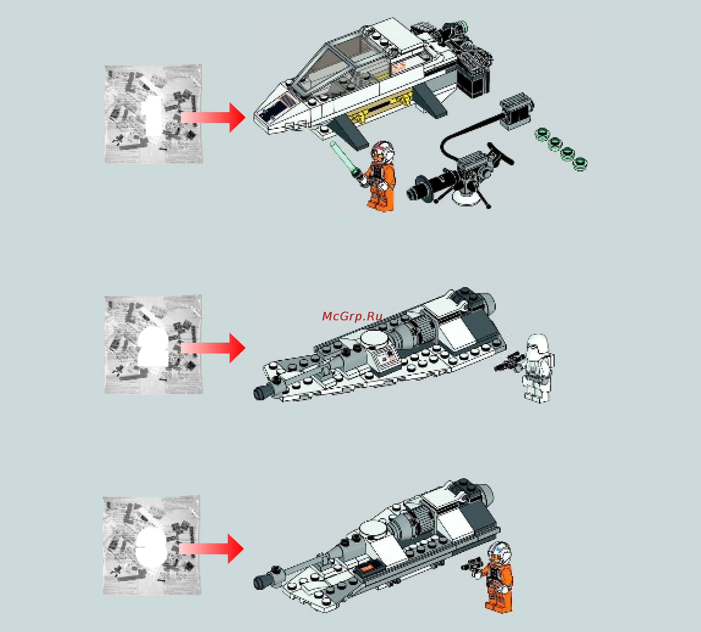 Lego star wars 75049 снеговой спидер Инструкция по эксплуатации онлайн [4/60] 156329