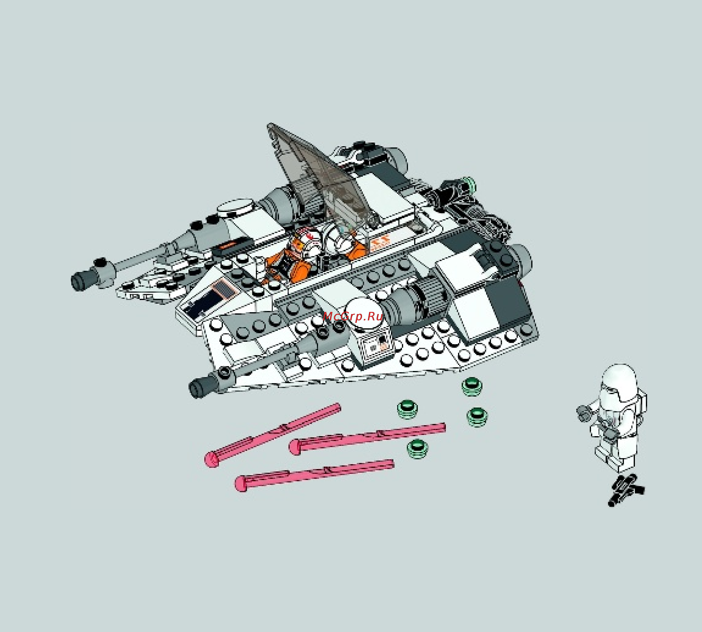 Lego star wars 75049 снеговой спидер Инструкция по эксплуатации онлайн [55/60] 156329