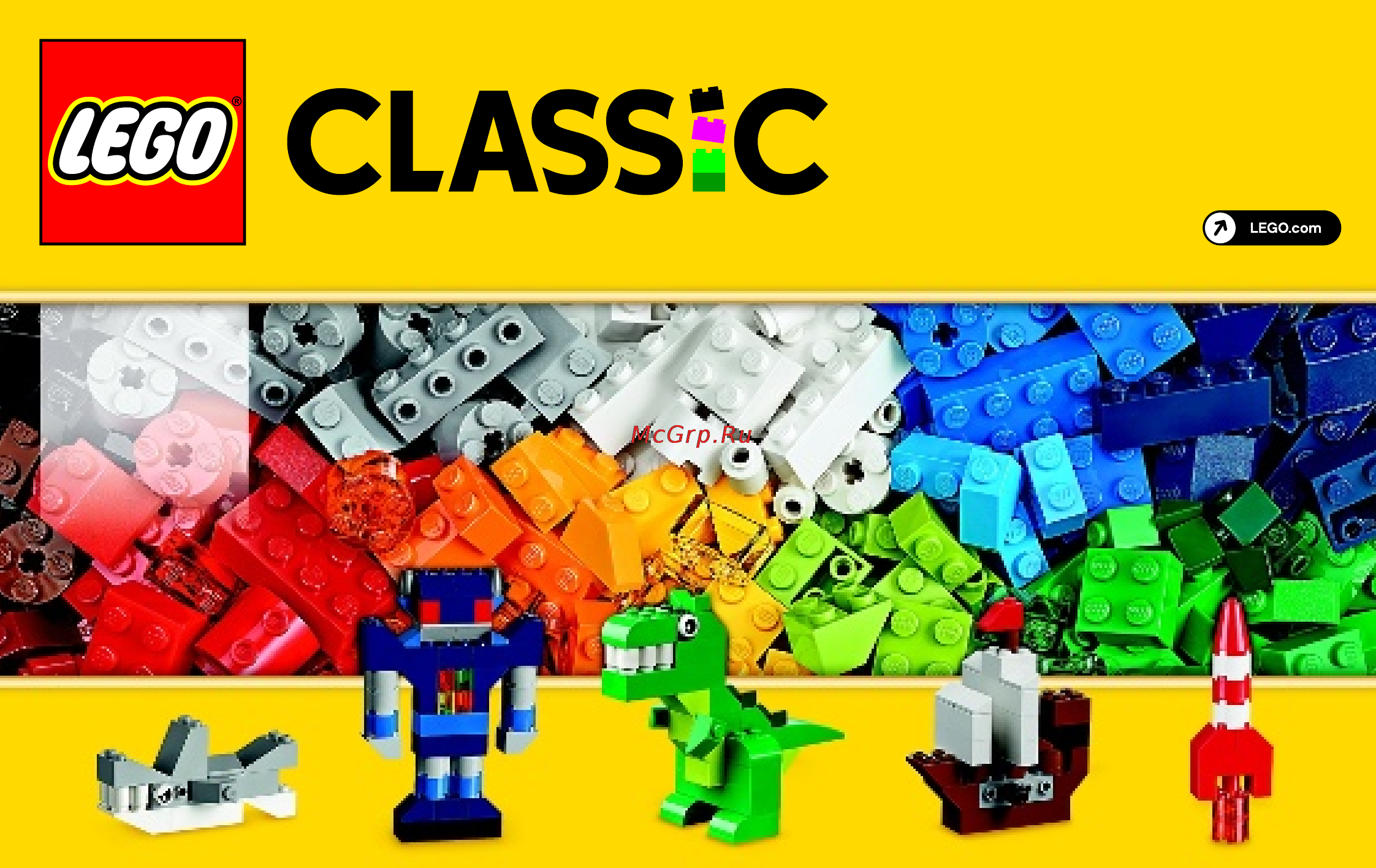 Lego classic 10693 дополнение к набору для творчества – яркие цвета Инструкция по эксплуатации онлайн