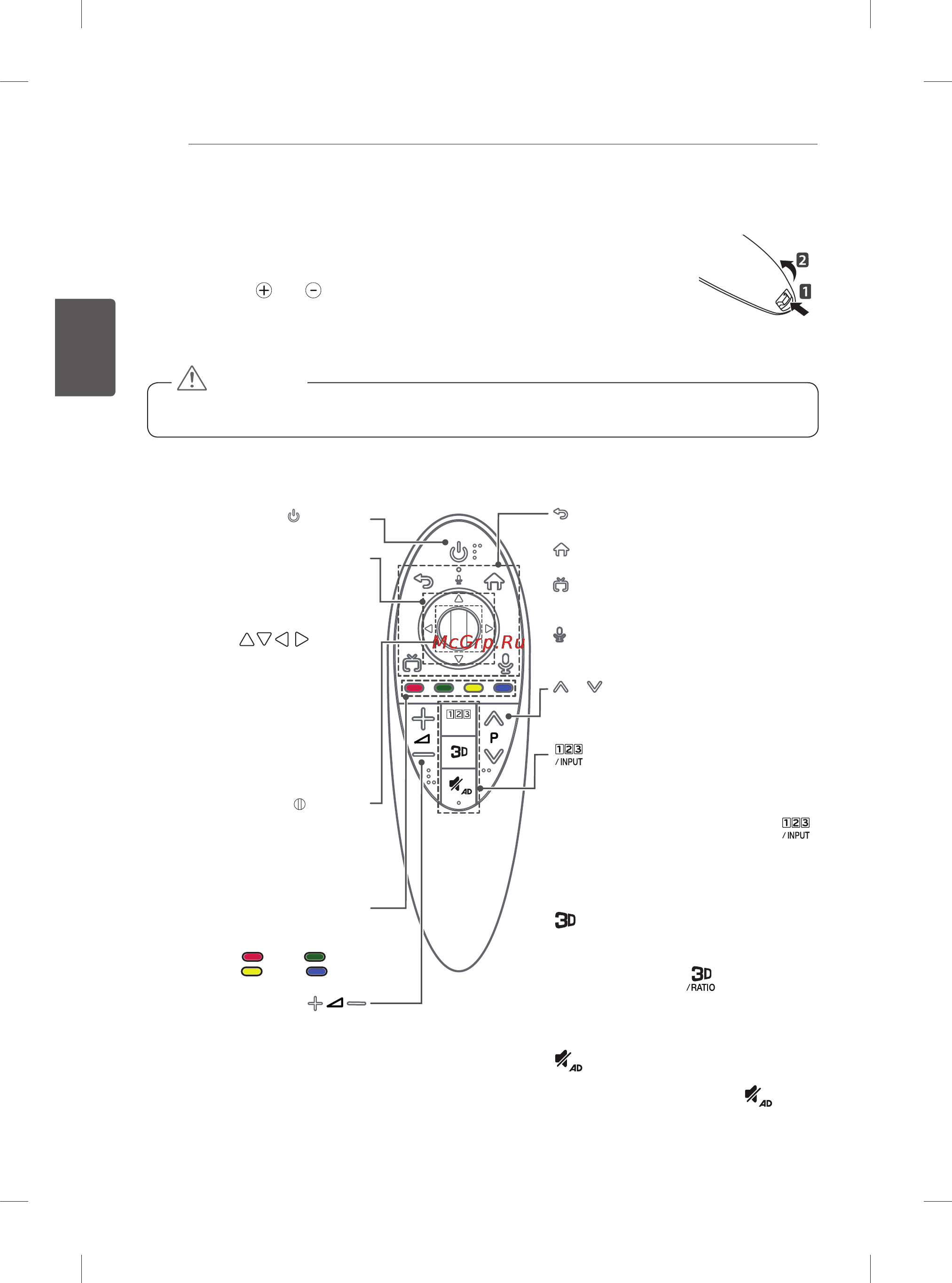 LG 60ub850v [110/380] Tastenfunktionen der magic fernbedienung