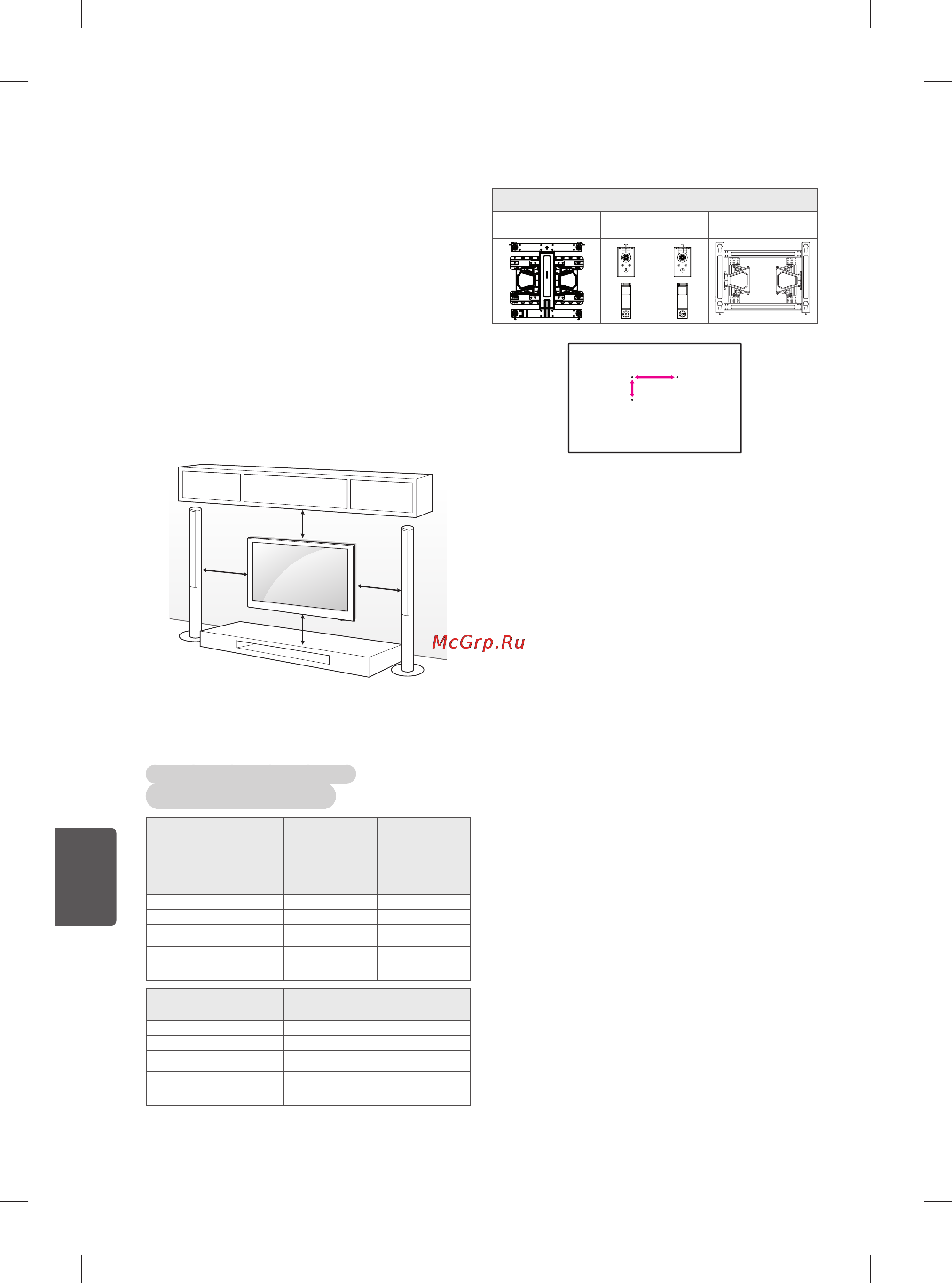 LG 60ub850v [290/380] Aan een muur monteren