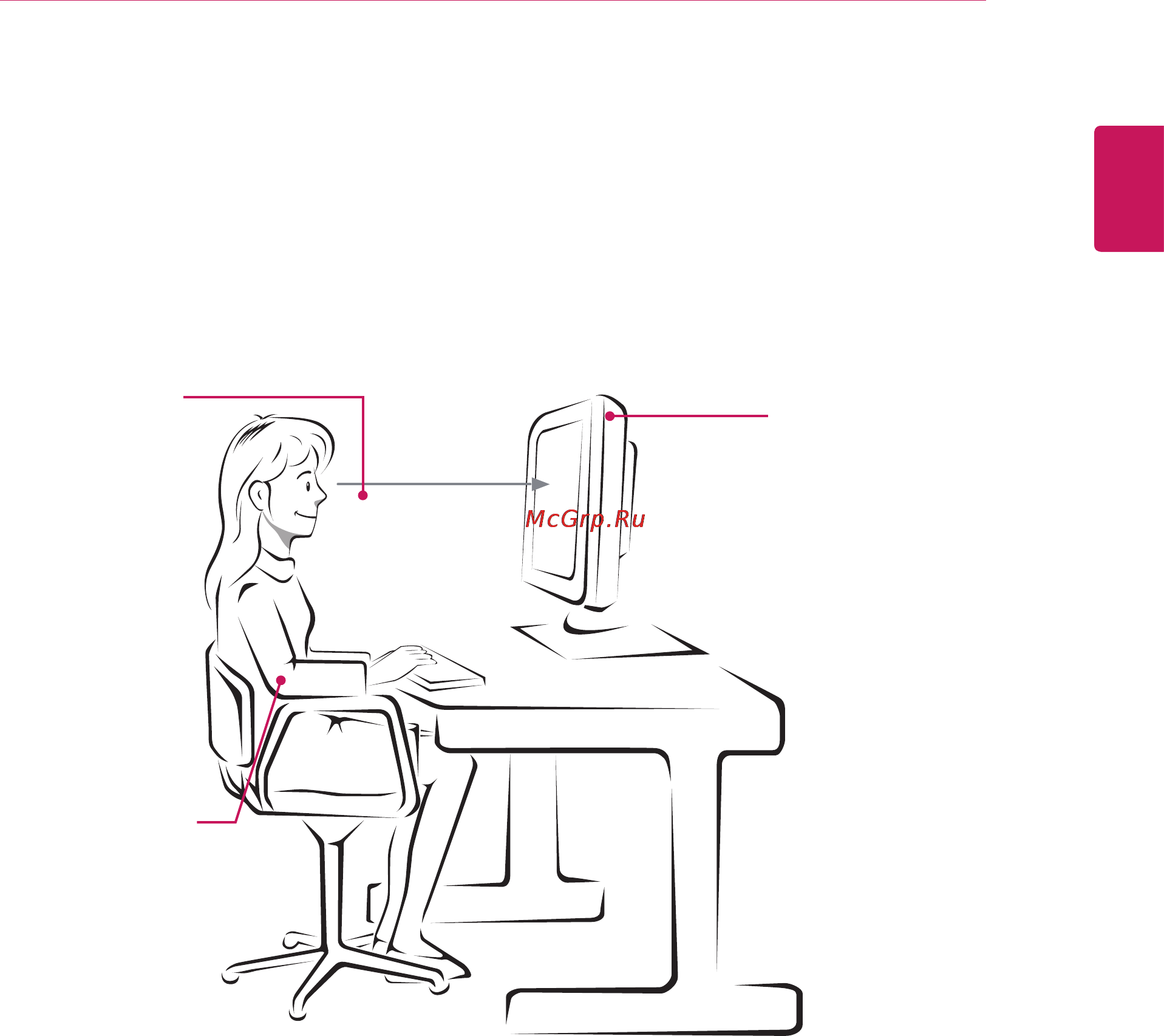 LG 22mp57a-p [41/42] Proper posture for using the monitor set