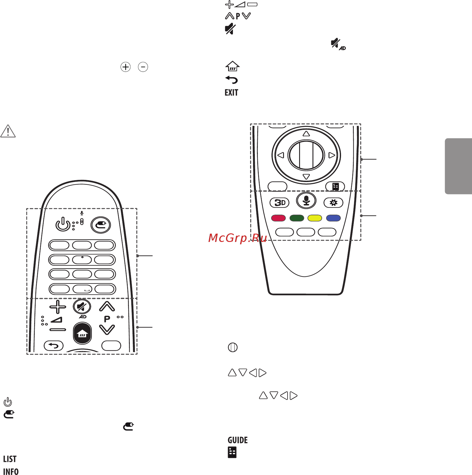 LG 58UF830V [127/146] Funcţiile telecomenzii magice