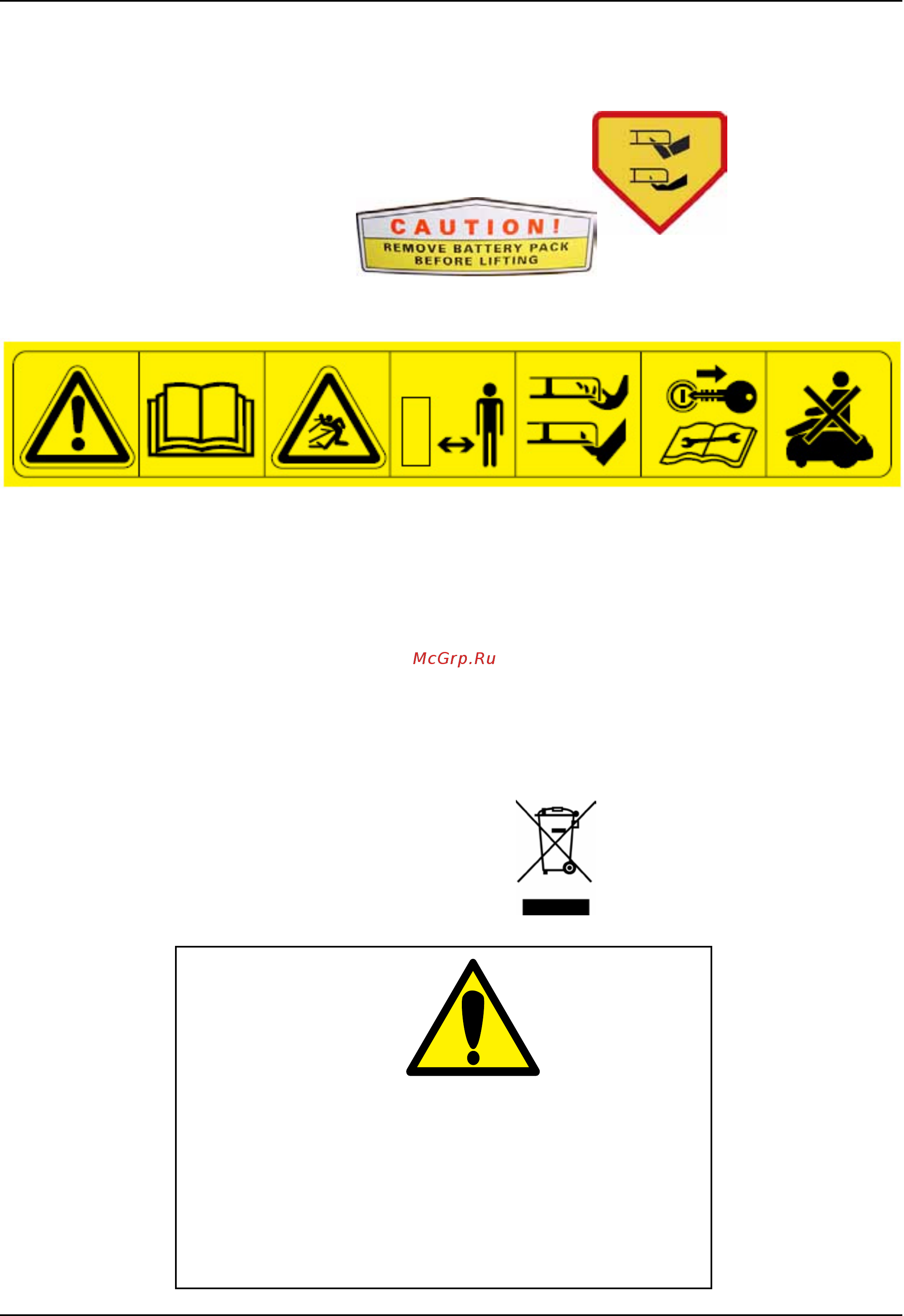 Robomow RL555 [5/84] Warning decal definitions