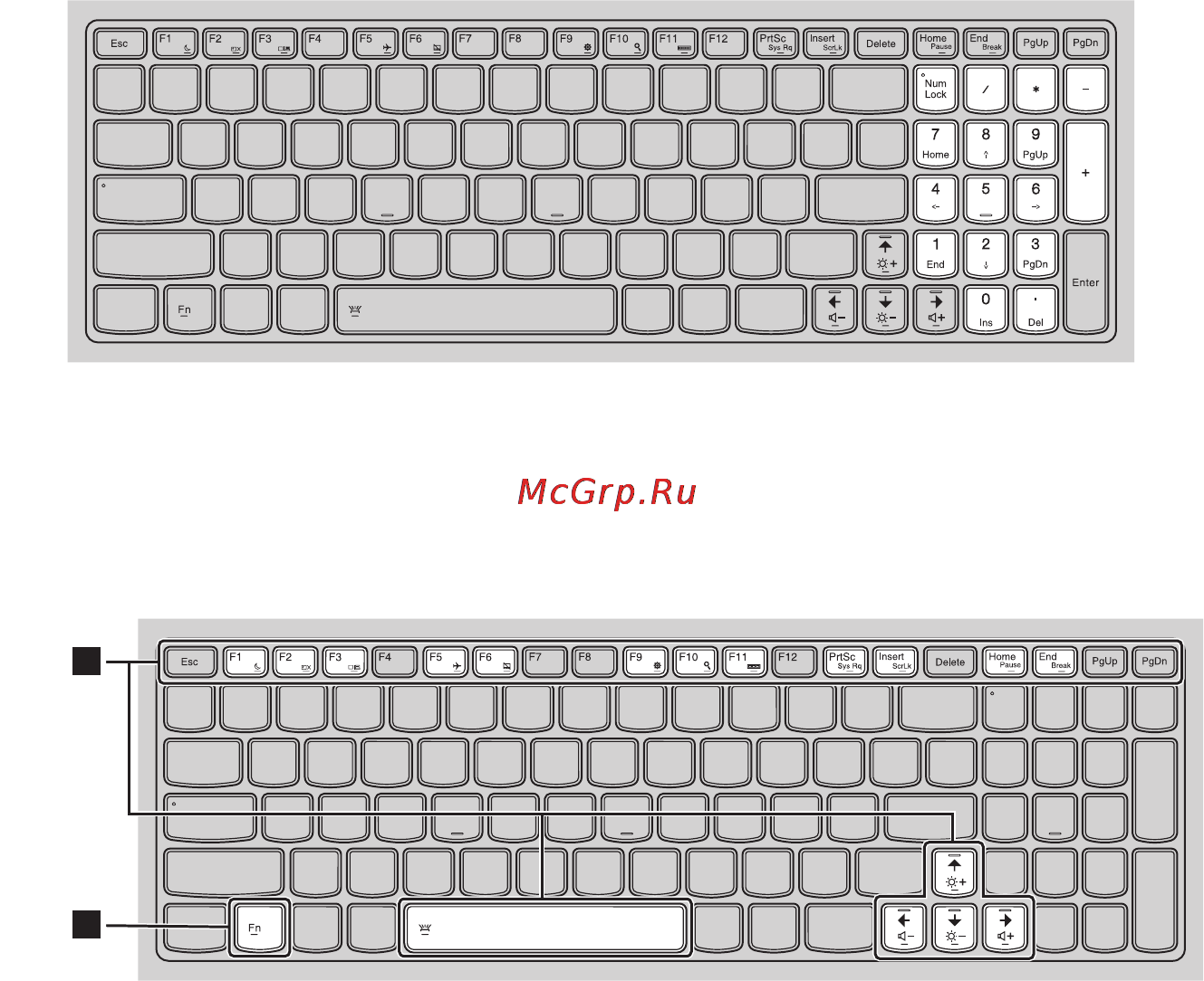 Lenovo ideapad y7070, 80du00efrk [7/33] Использование клавиатуры