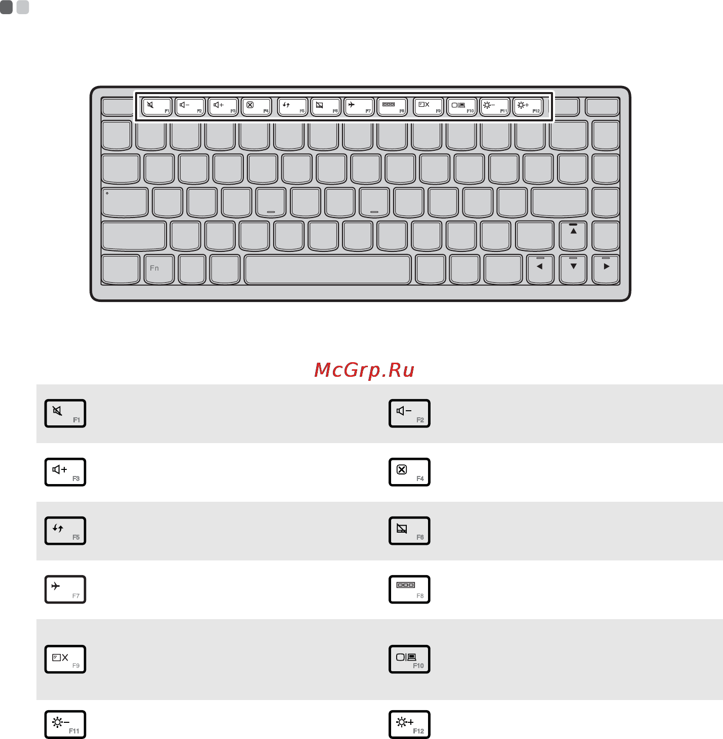 Lenovo ideapad s4070, 80gq000frk [17/46] Горячие клавиши