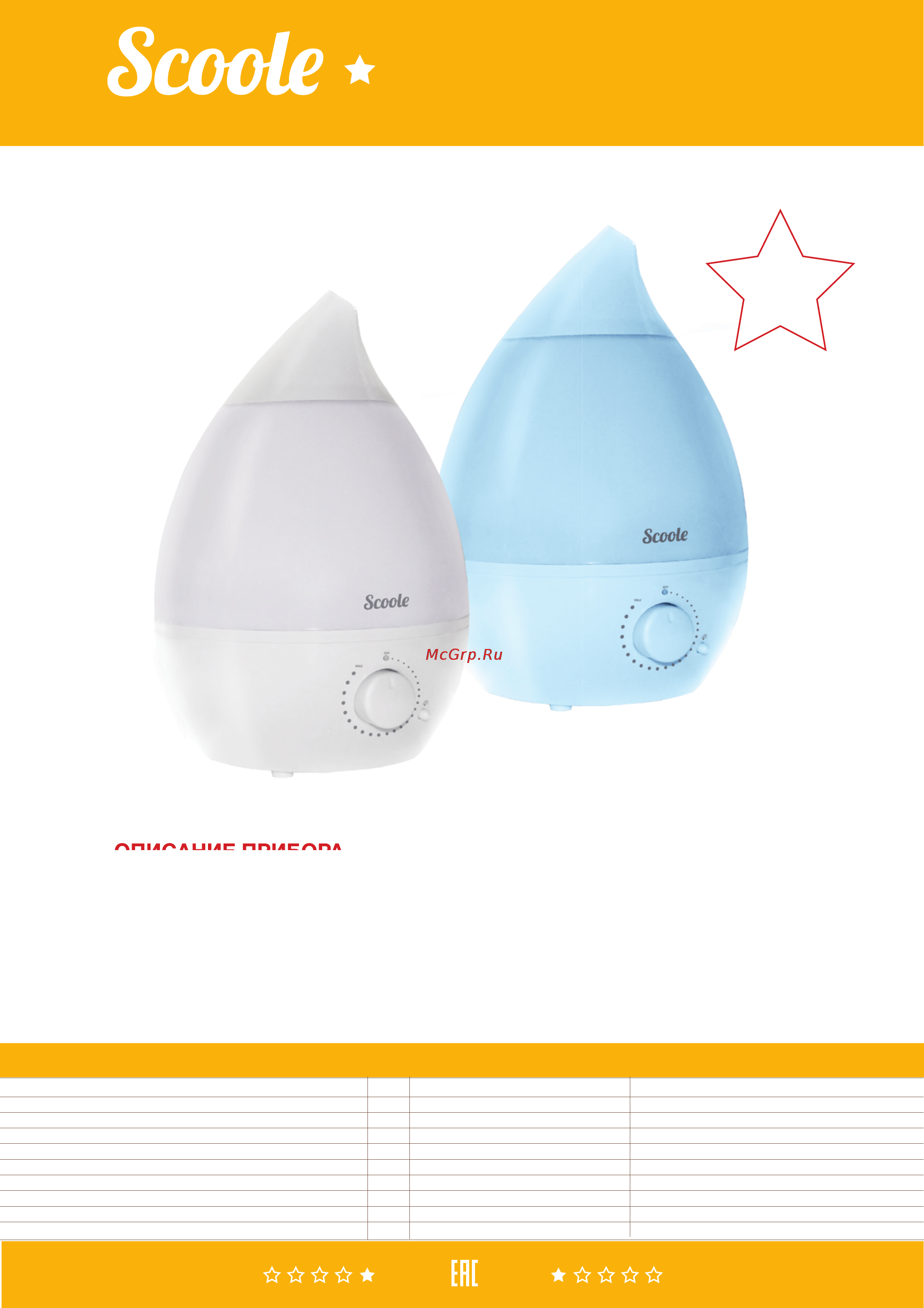 Scoole SC HR UL 01 (BU) Технические характеристики онлайн