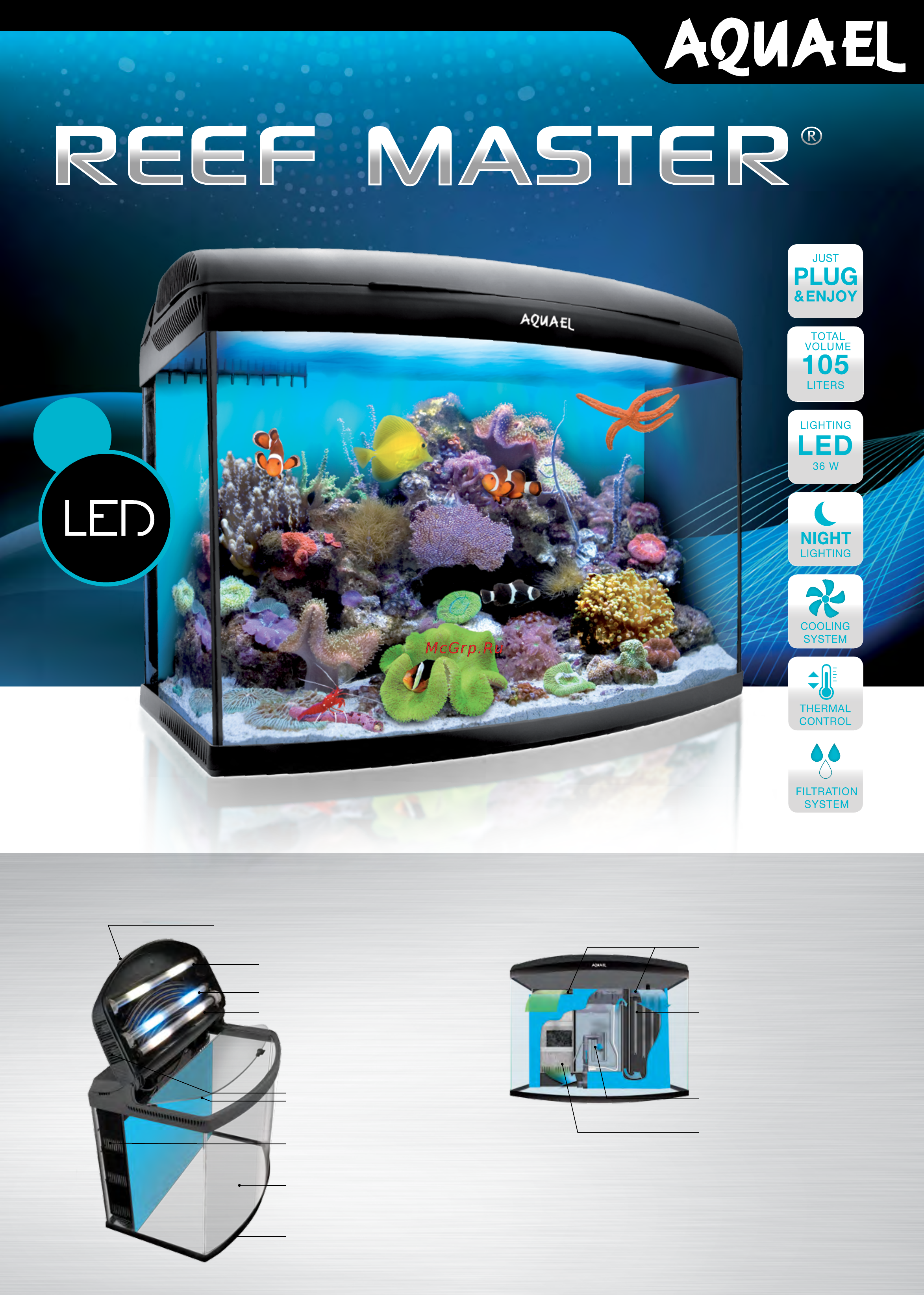 Aquael REEF MASTER [2/2] Многоступенчатая система фильтрации