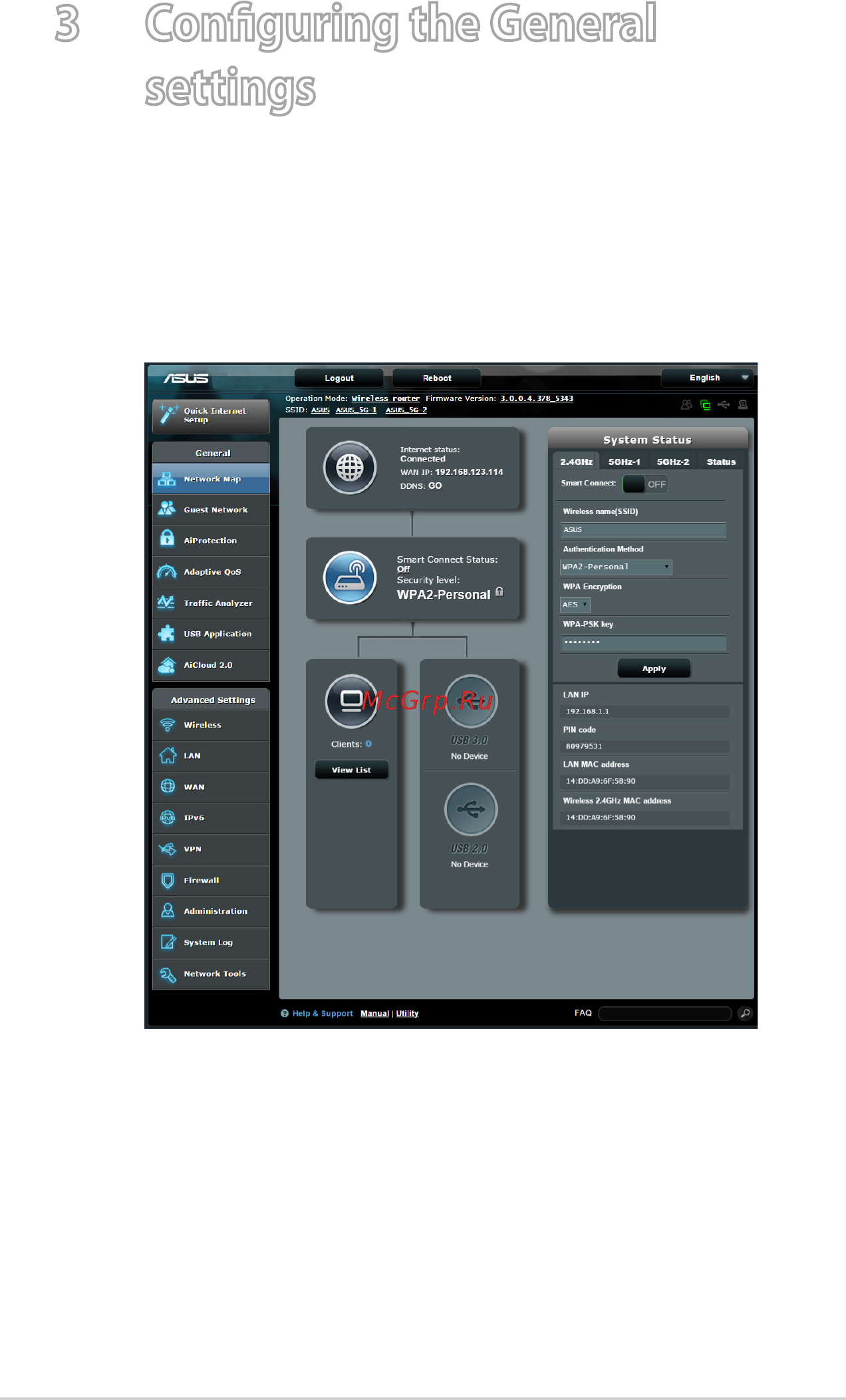 Asus rt-ac5300 [20/142] Configuring the general settings