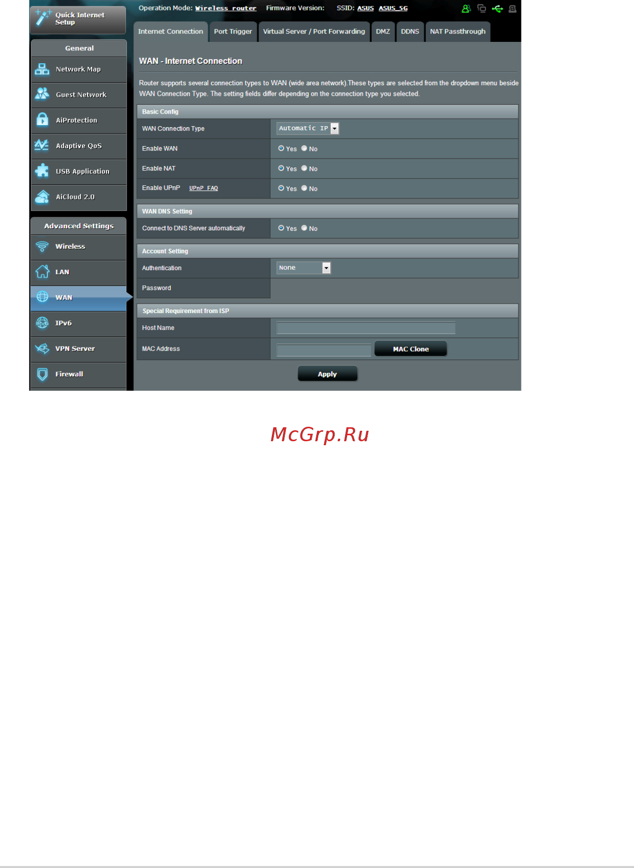 Asus rt-ac5300 [71/142] Internet connection