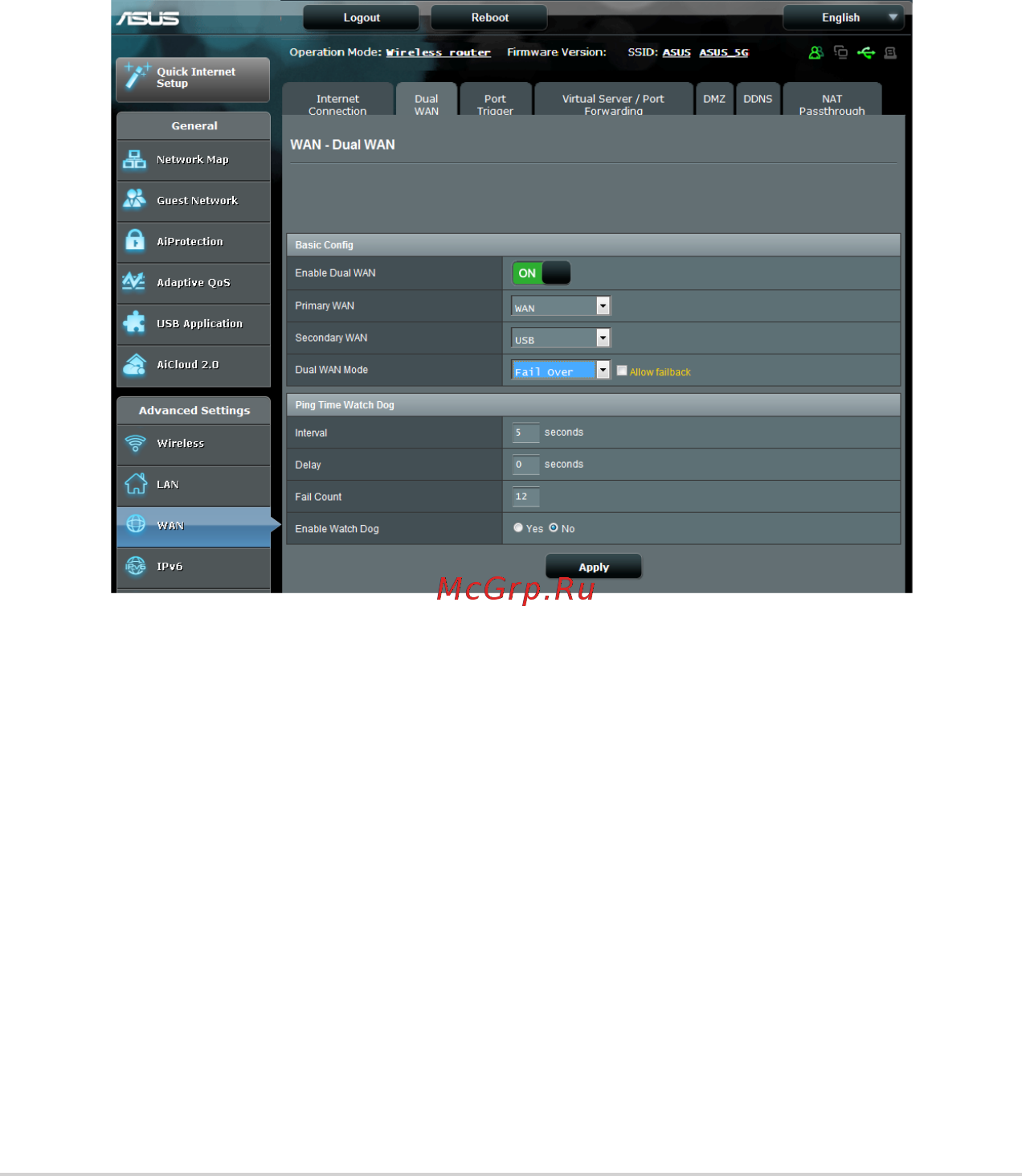 Asus rt-ac5300 [74/142] Dual wan