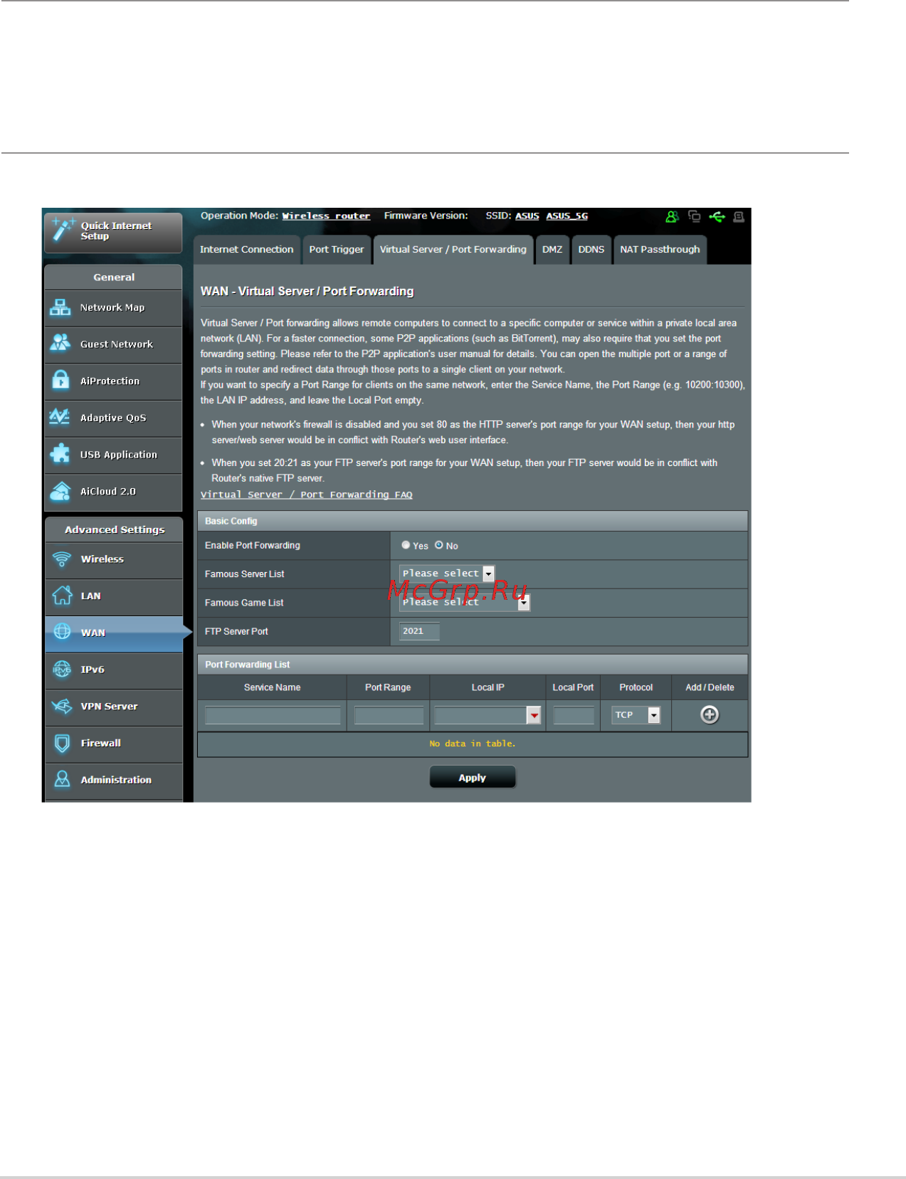 Asus rt-ac5300 [77/142] Virtual server port forwarding