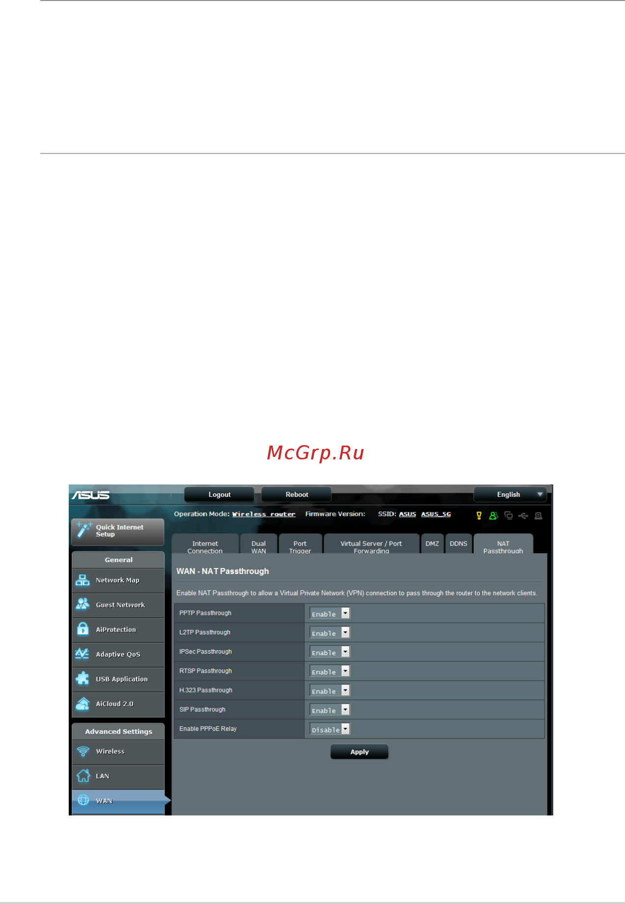 Asus rt-ac5300 [82/142] Nat passthrough