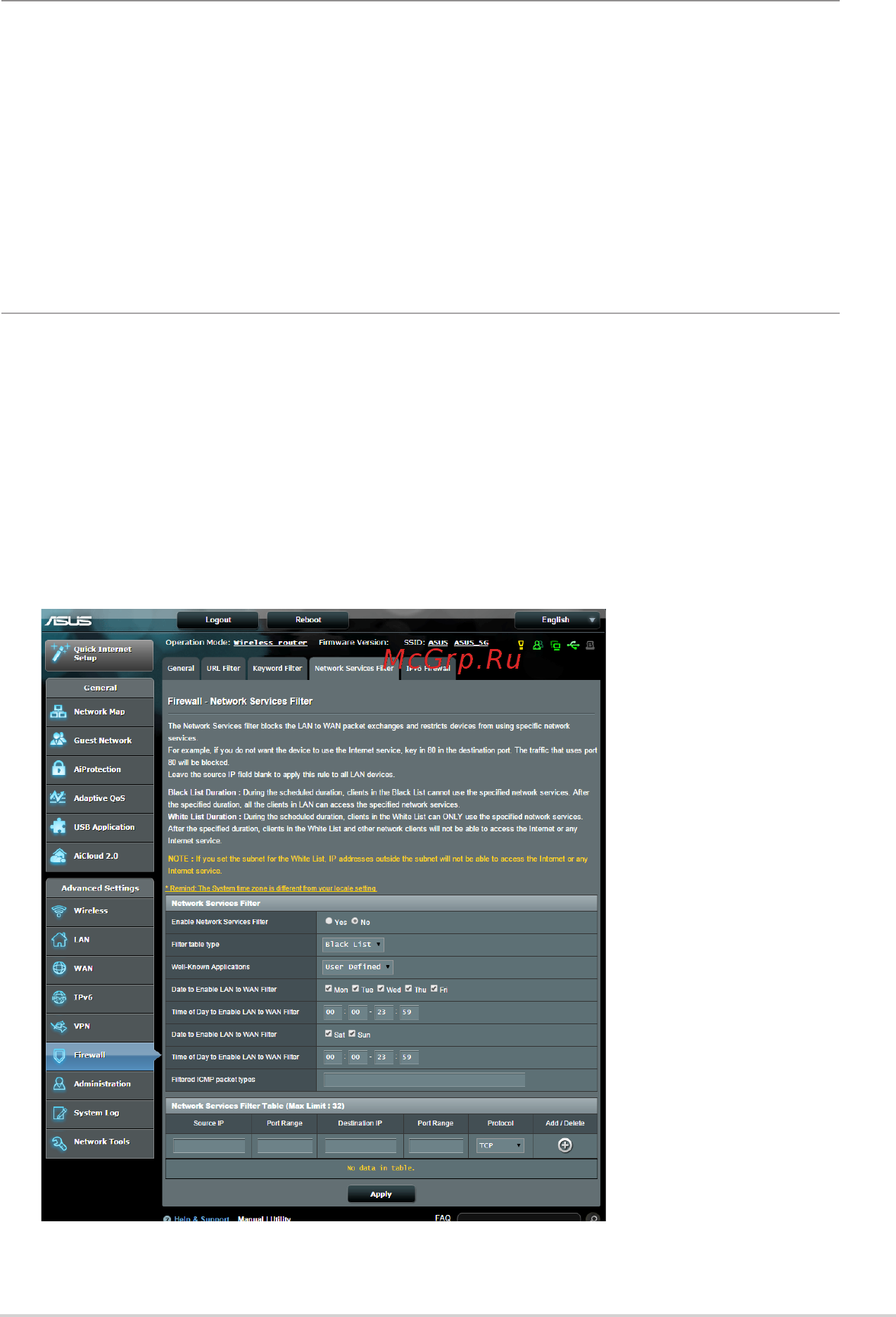 Asus rt-ac5300 [87/142] Network services filter