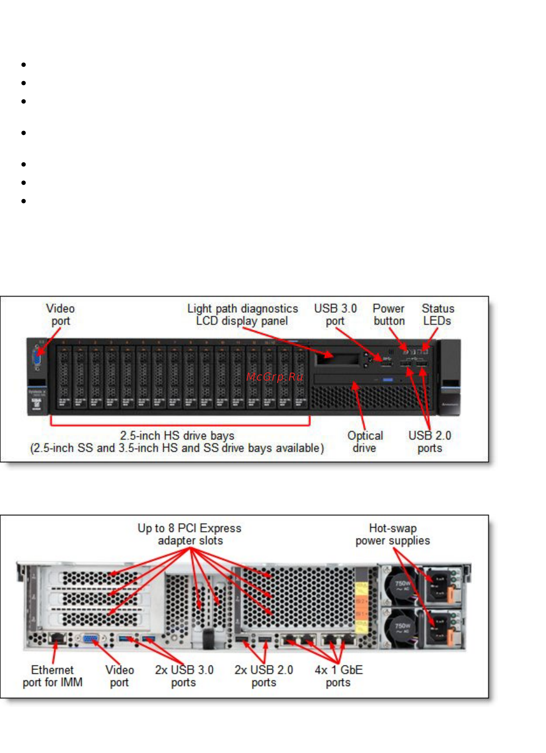 Lenovo x3650 m5, 5462c2g [4/54] Components and connectors