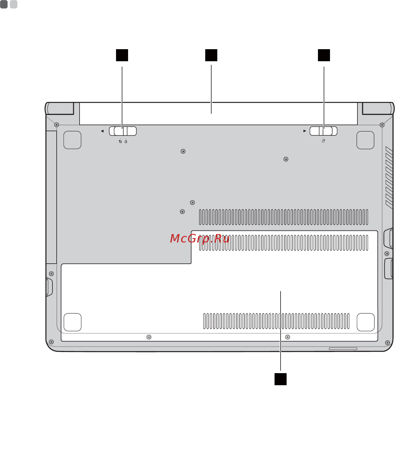 Lenovo b5130, 80lk00jerk [20/52] Bottom view