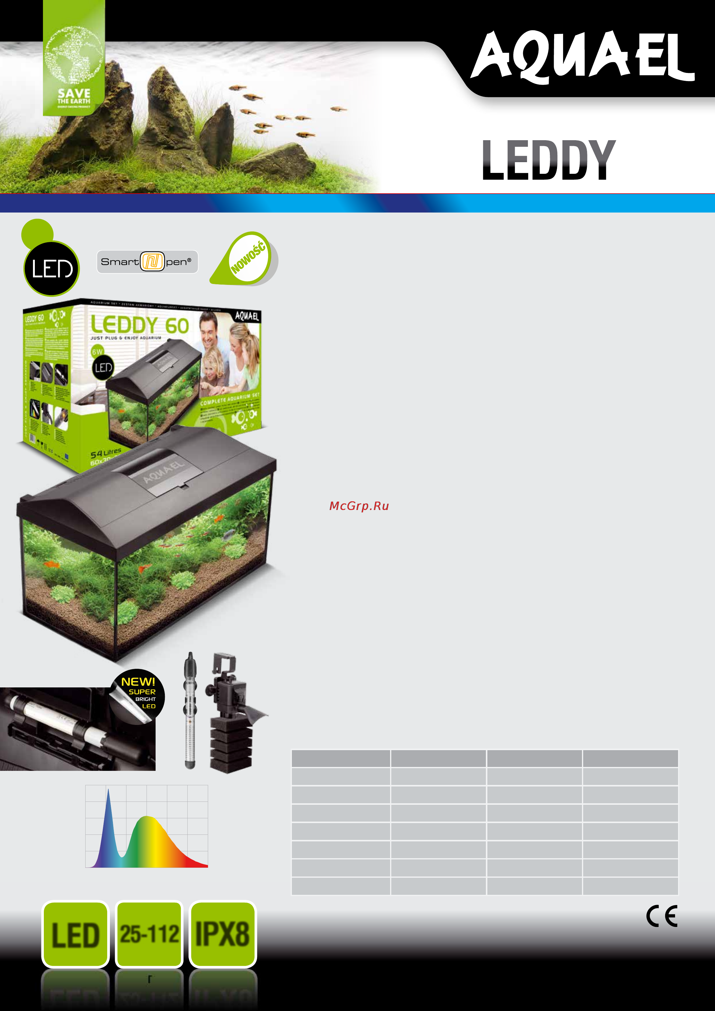 Aquael LEDDY SET 60 Технические характеристики онлайн