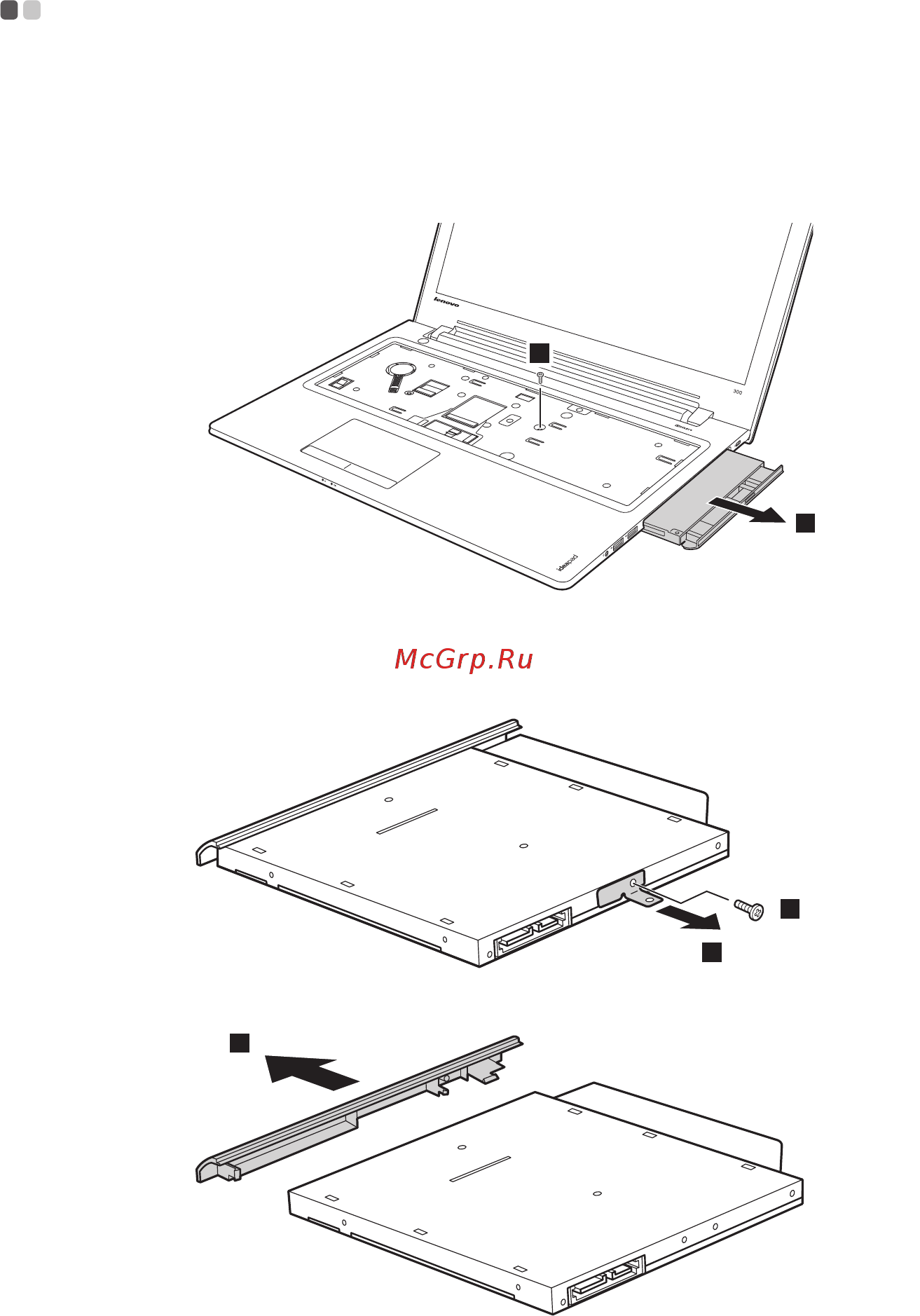 Lenovo ideapad 300-15ibr, 80m30034rk [41/44] Снятие оптического привода