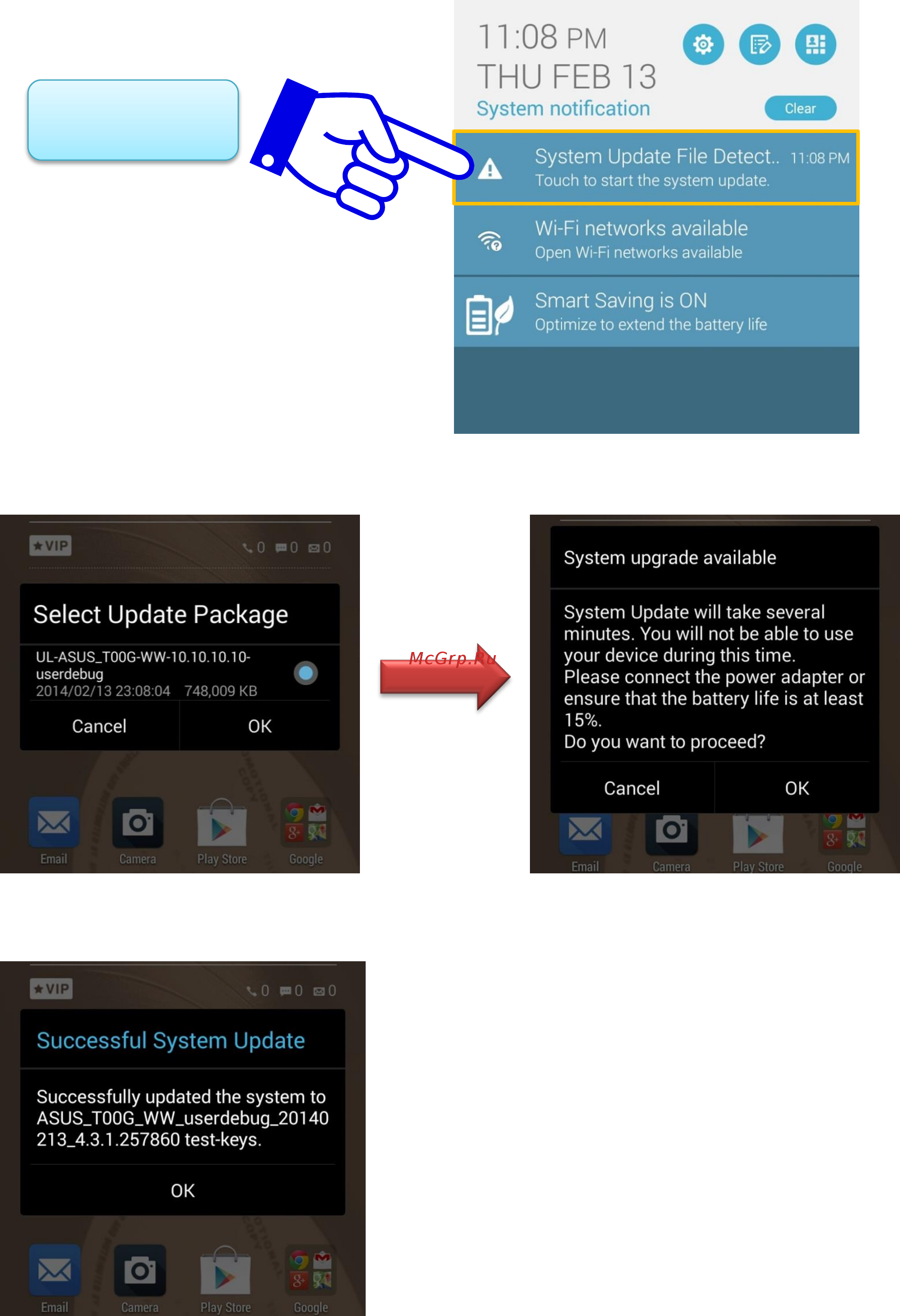 Asus ZenFone 2 Laser (ZE500KL) [2/3] Press it