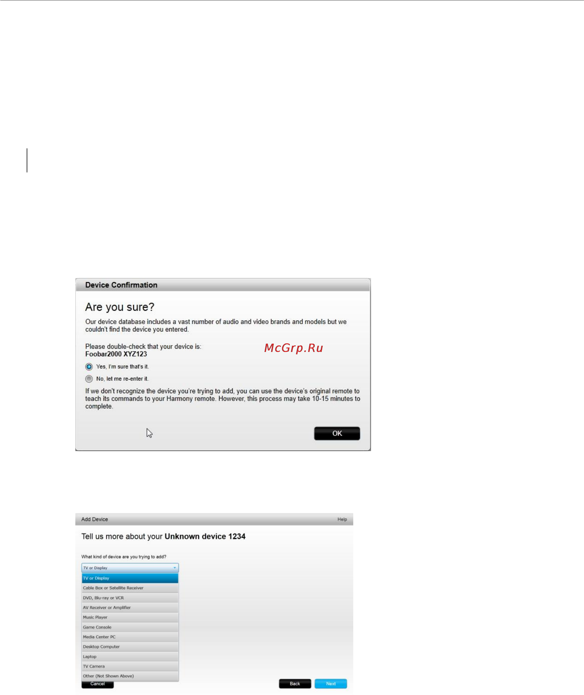 Logitech harmony ultimate [18/54] Adding an unknown device