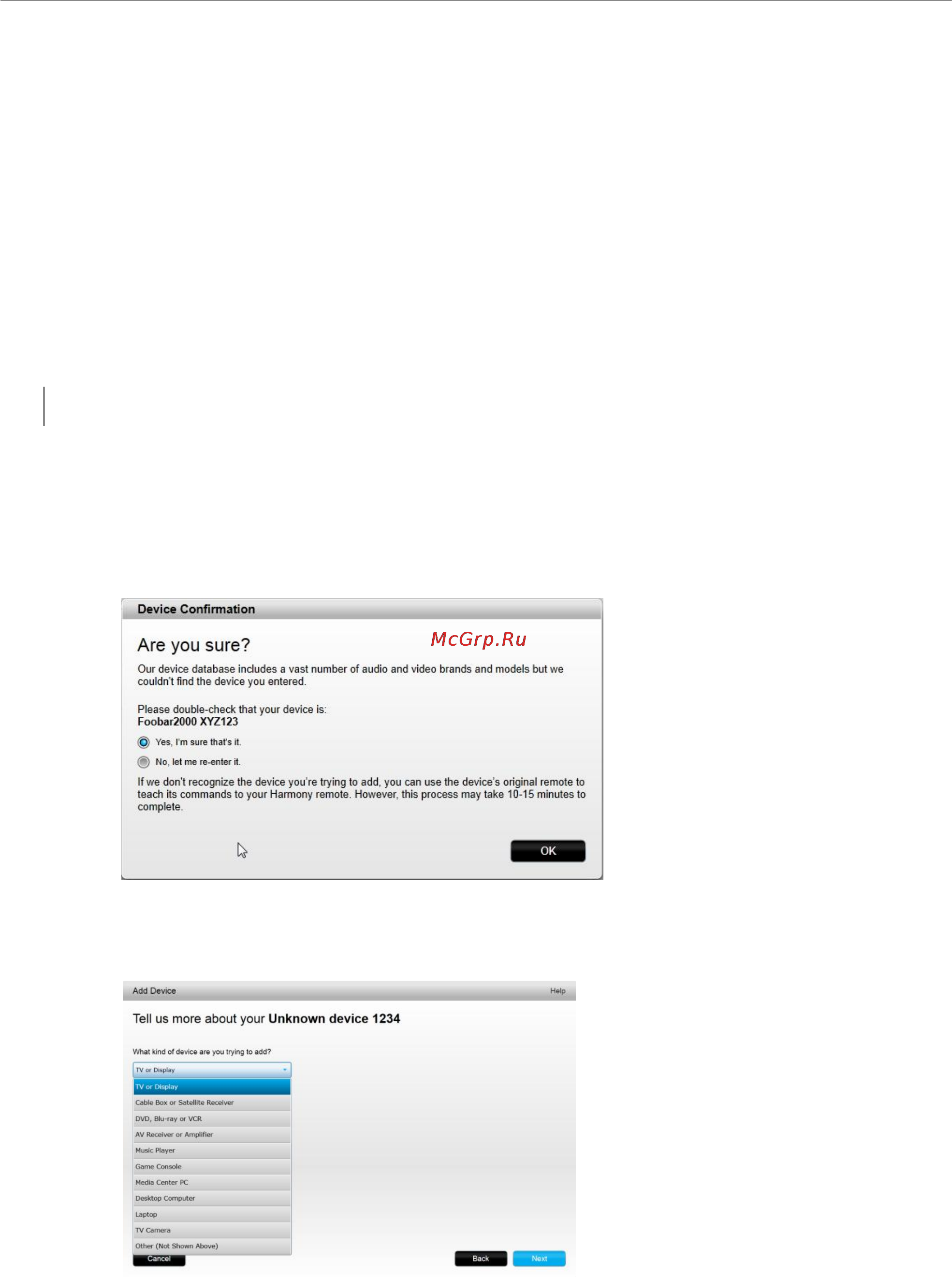 Logitech harmony touch [15/48] Adding an unknown device