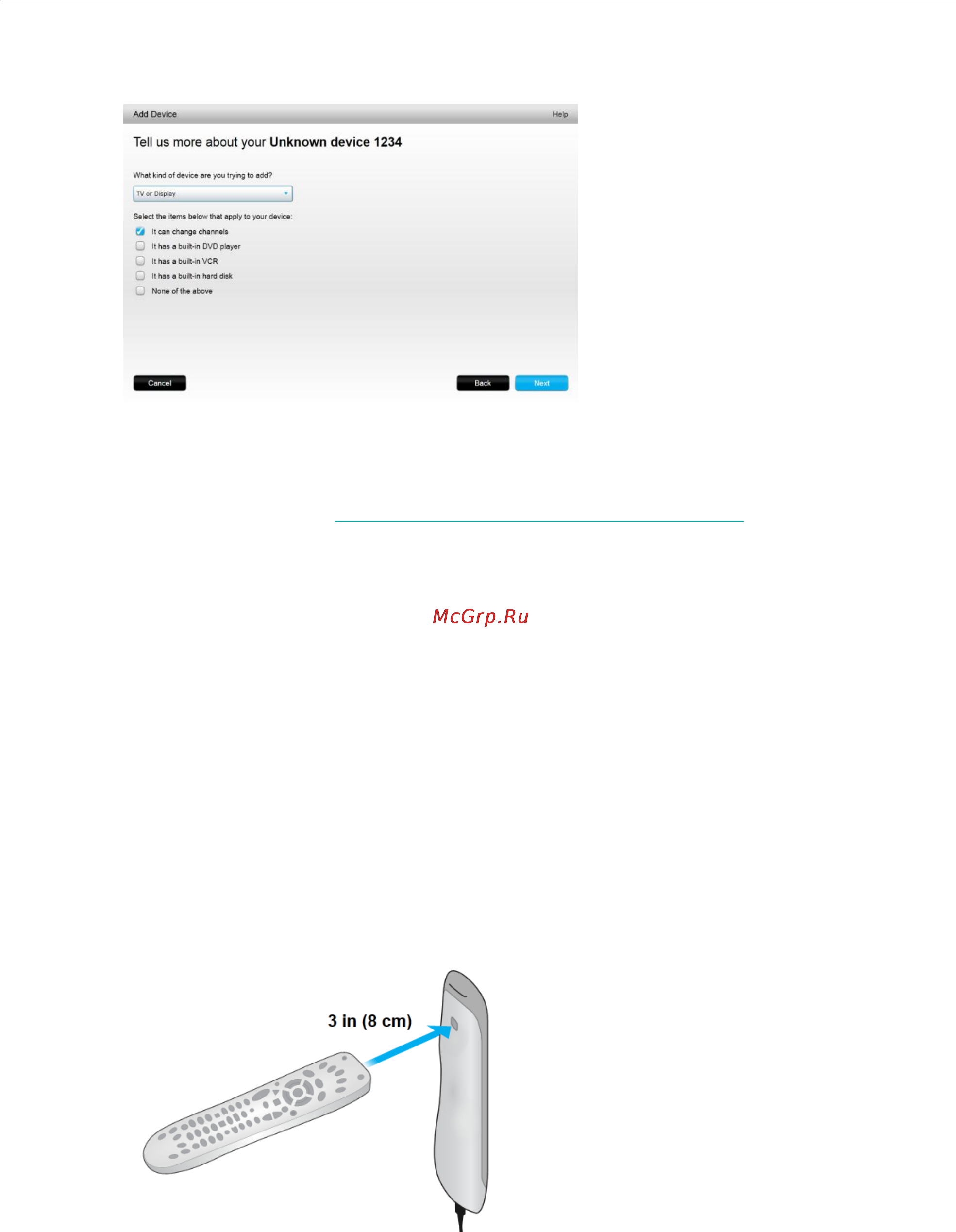 Logitech harmony touch [16/48] Using the teach commands function to add a device