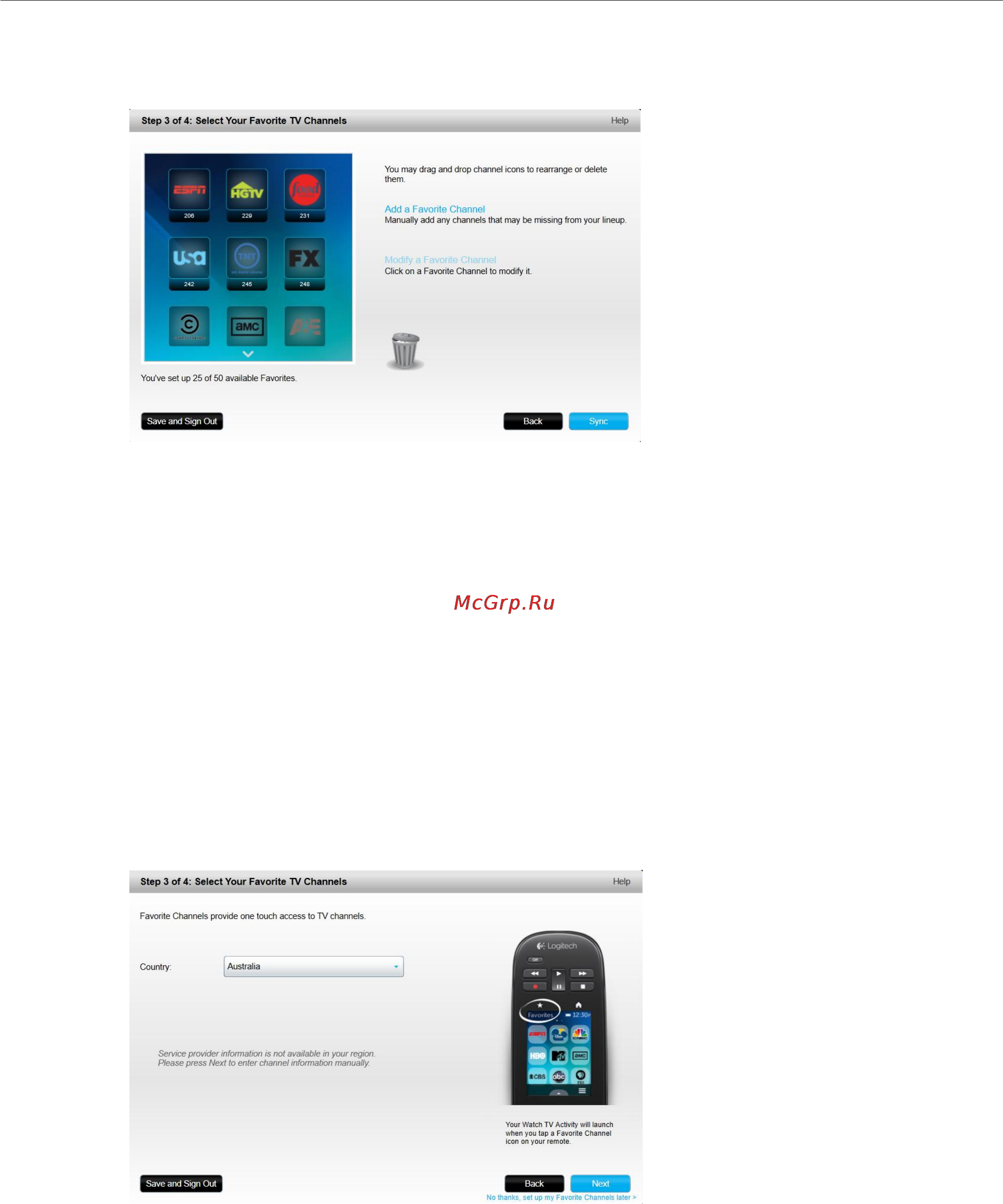 Logitech harmony touch [21/48] Setting up favorites manually