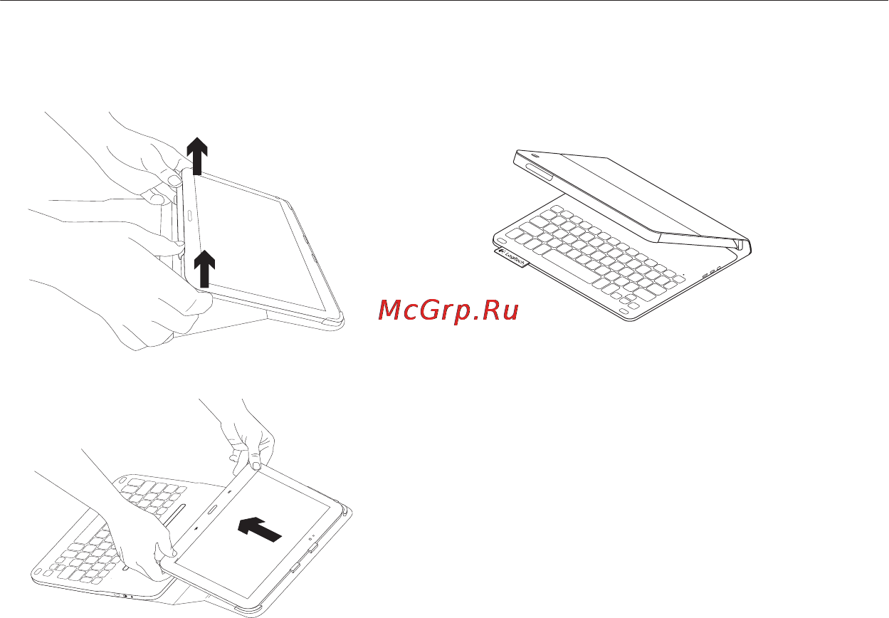 Logitech wireless  keyboard type - s [146/216] Завершение использования чехла клавиатуры