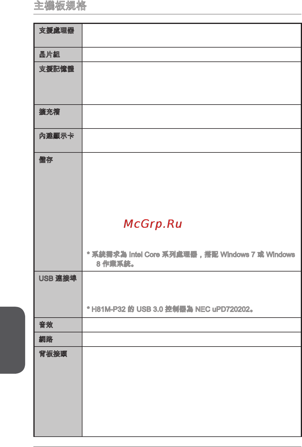 MSI h81m-p32l [144/186] 主機板規格
