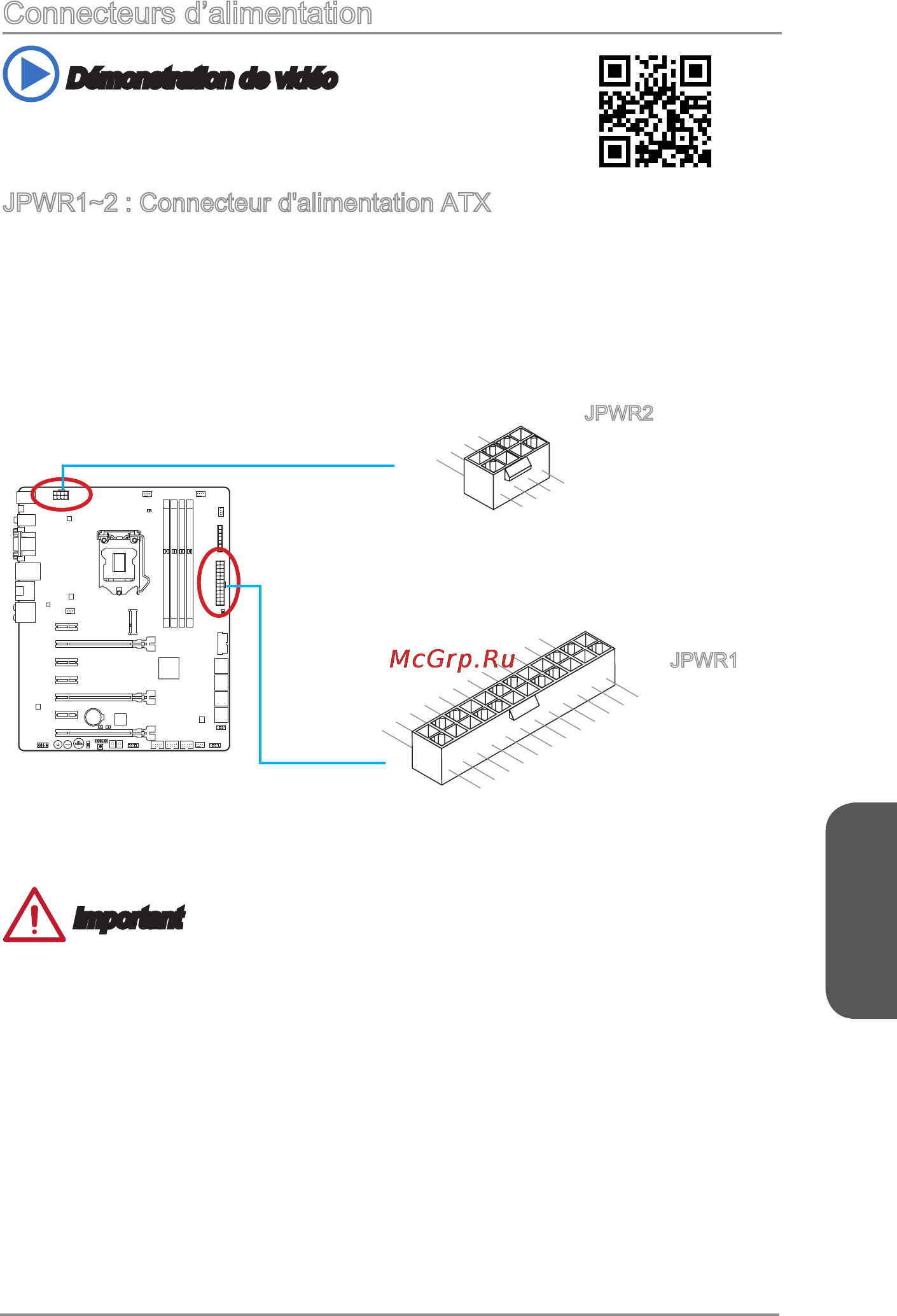 MSI z87-gd65 gaming [123/216] Connecteurs d alimentation