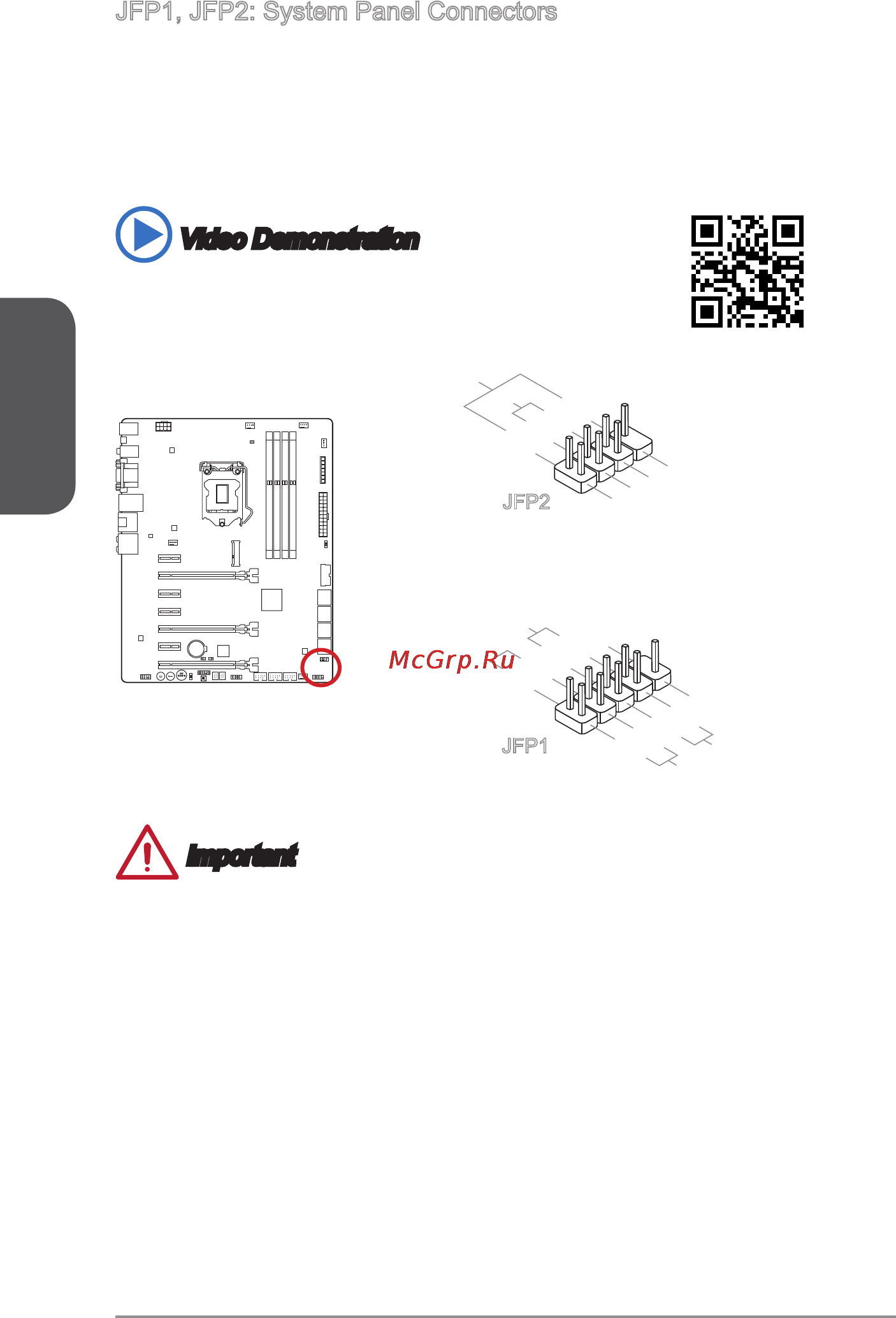 MSI z87-gd65 gaming [34/216] Front panel i o connectivity design guide when installing the front panel connectors please use the optional m connector to simplify installation plug all the wires from the computer case into the m connector and then plug the m connector into the motherboard