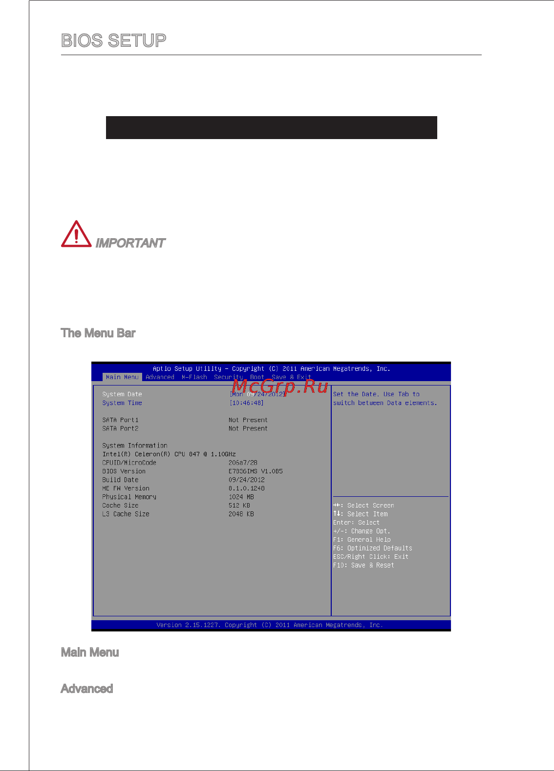 MSI c847ms-e33 [24/124] Bios setup