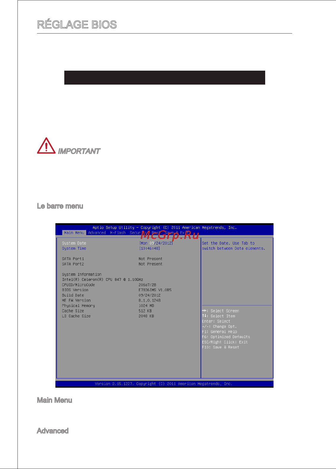 MSI c847ms-e33 [52/124] Réglage bios