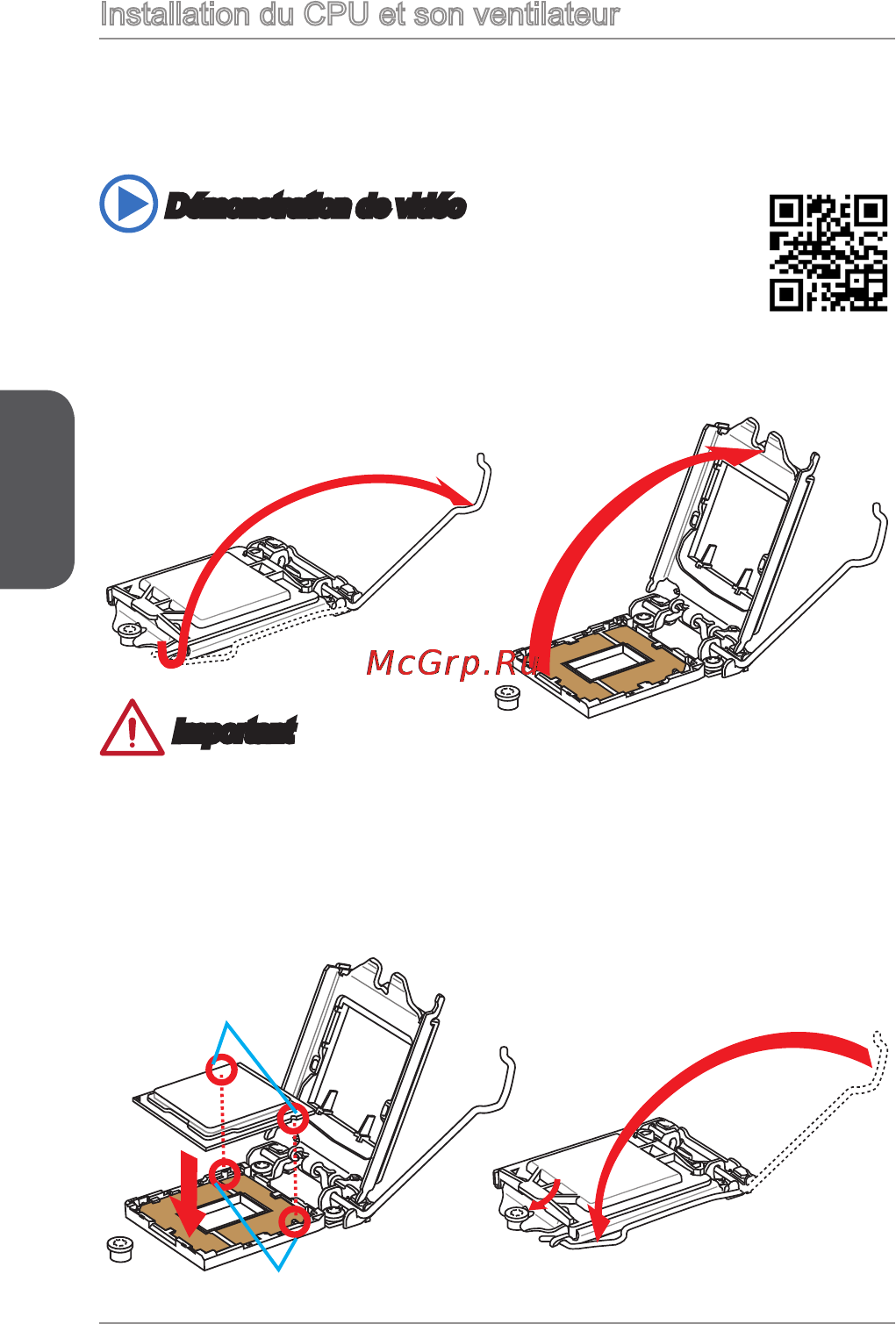 MSI h81-p33 [60/190] Installation du cpu et son ventilateur