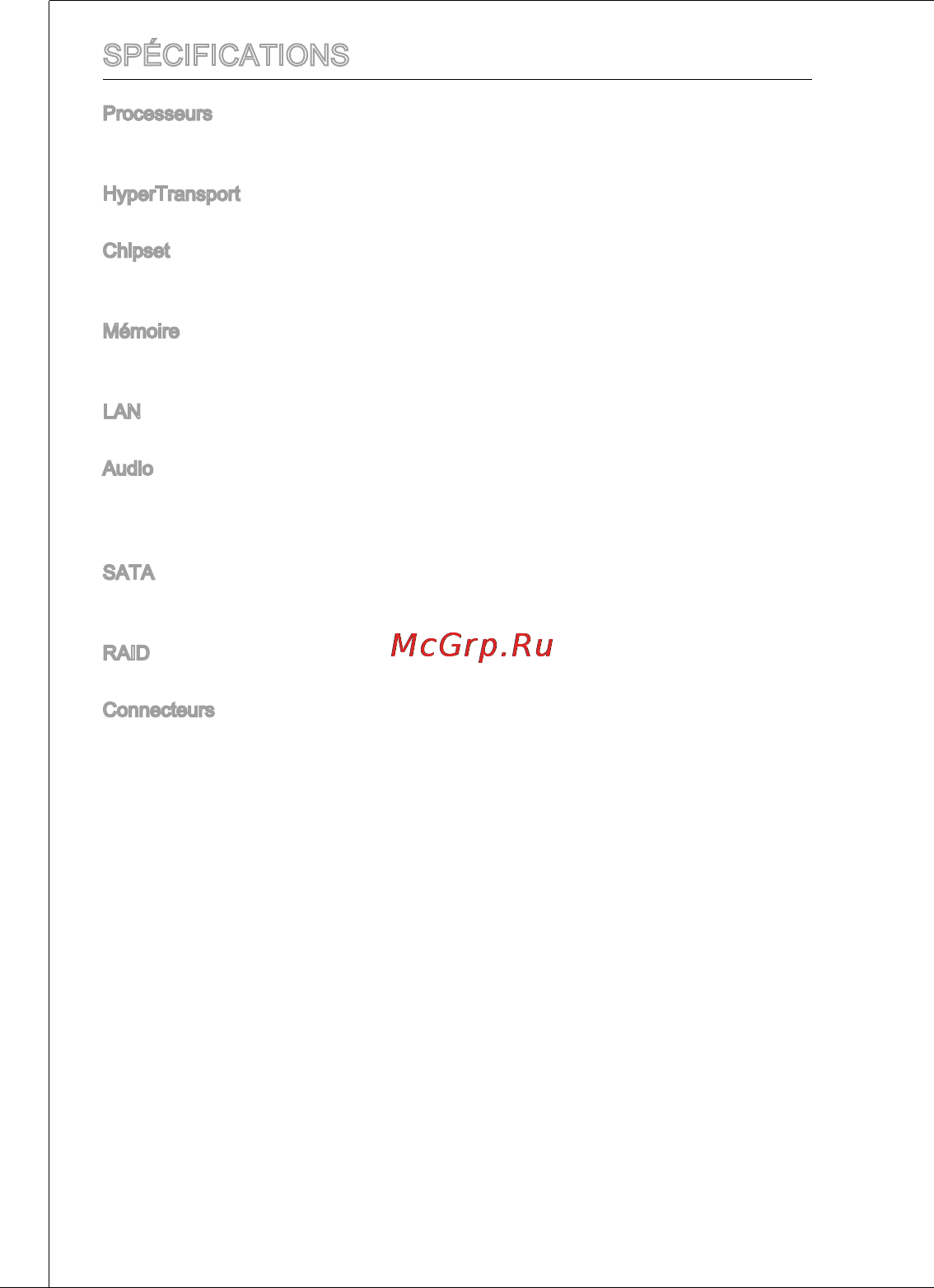 MSI 760gma-p34 (fx) [54/172] Spécifications