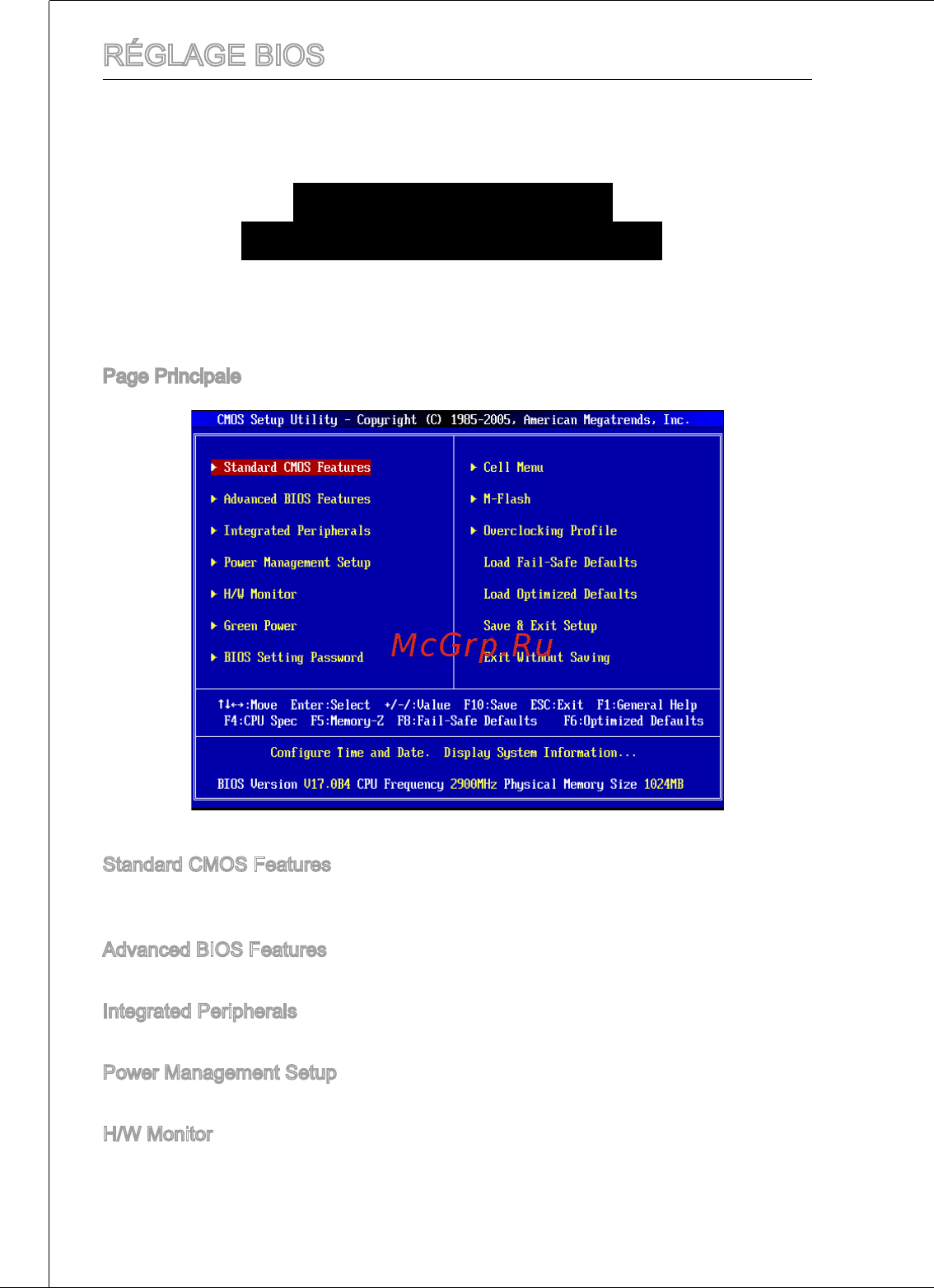 MSI 760gma-p34 (fx) [66/172] Réglage bios