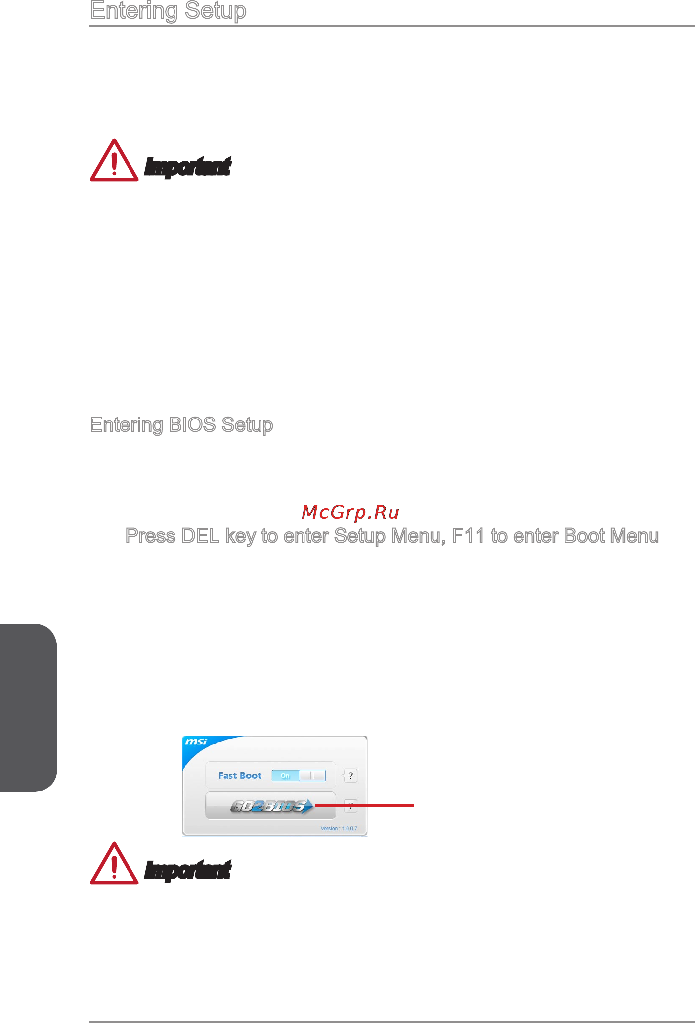 MSI z87 mpower max ac [70/116] Entering setup