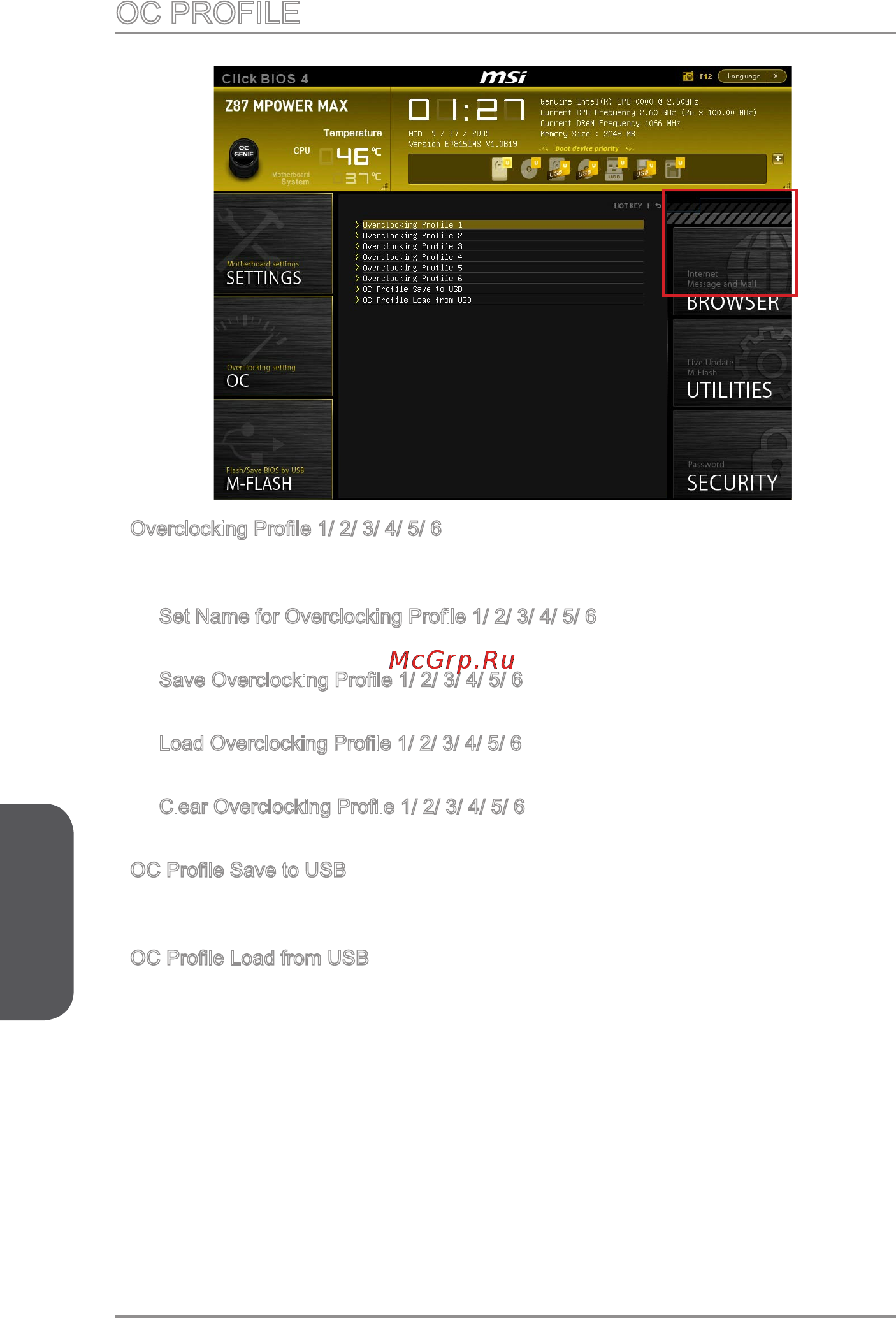 MSI z87 mpower max ac [94/116] Oc profile