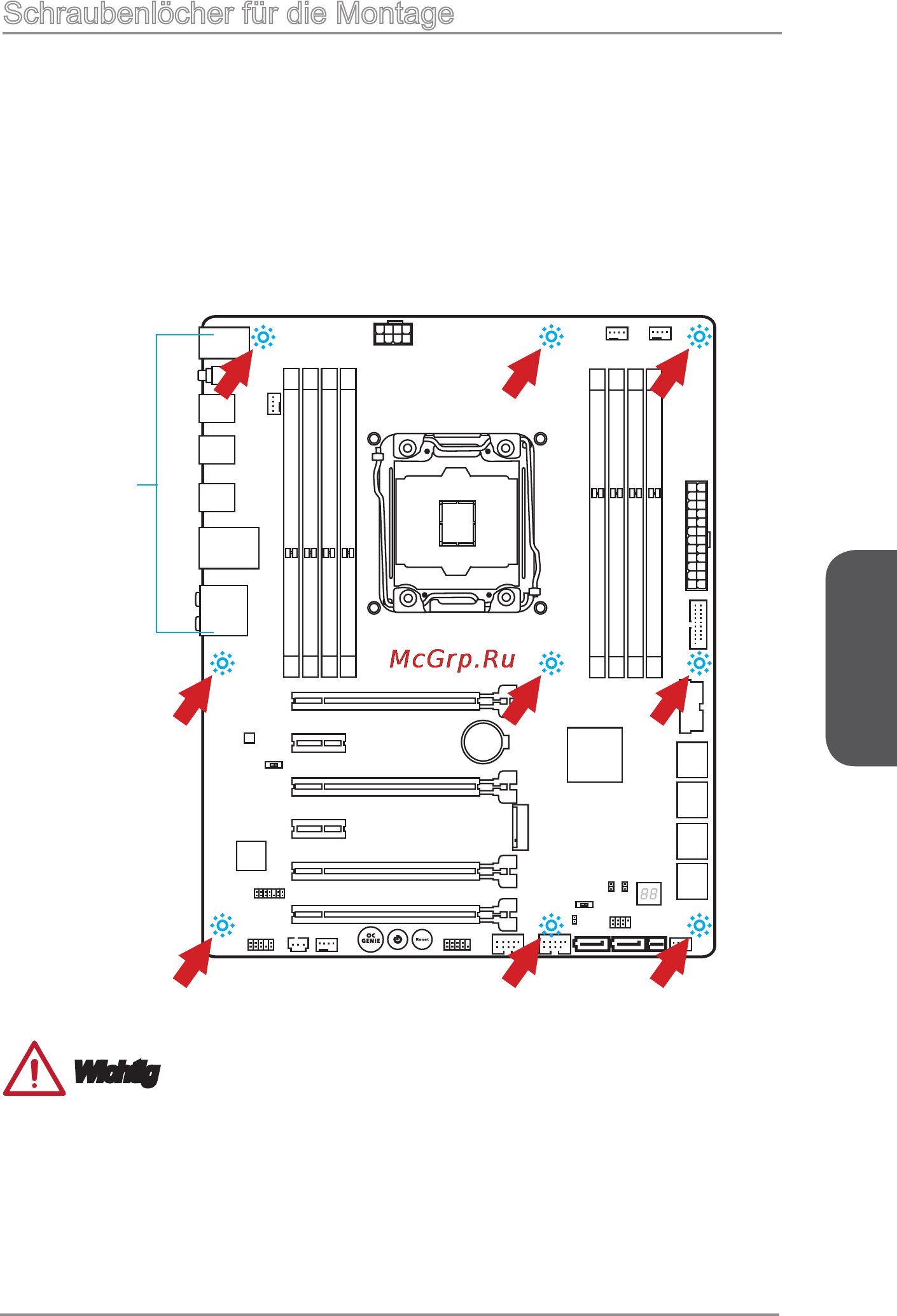 MSI x99s gaming 7 [81/228] Schraubenlöcher für die montage