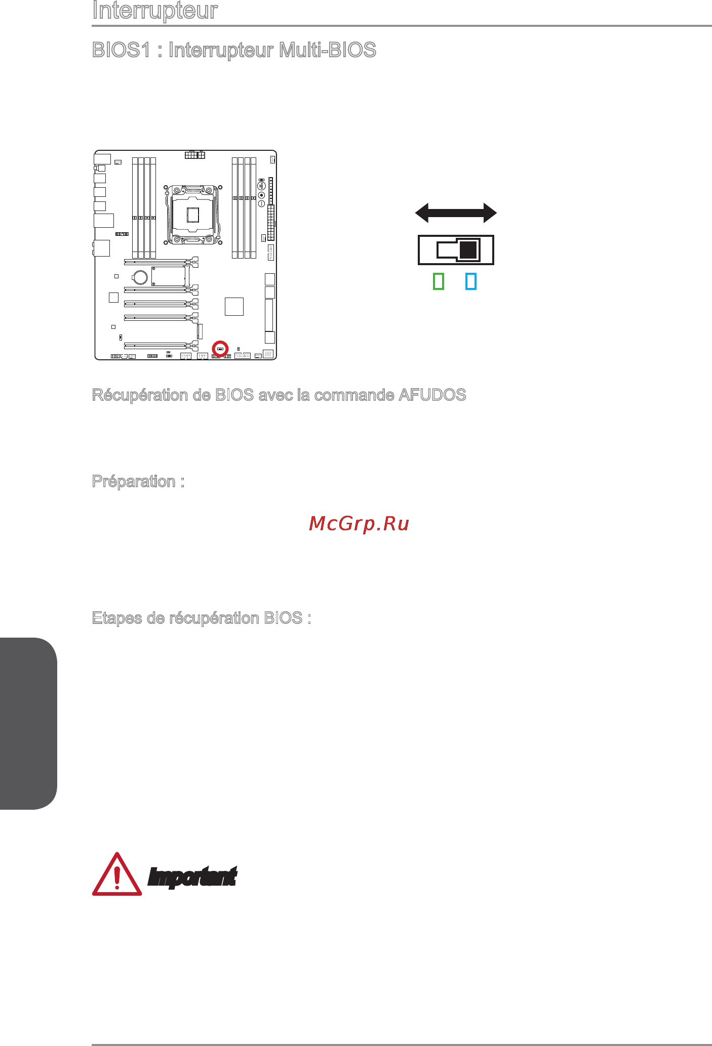 MSI x99a gaming 9 ack [154/244] Interrupteur
