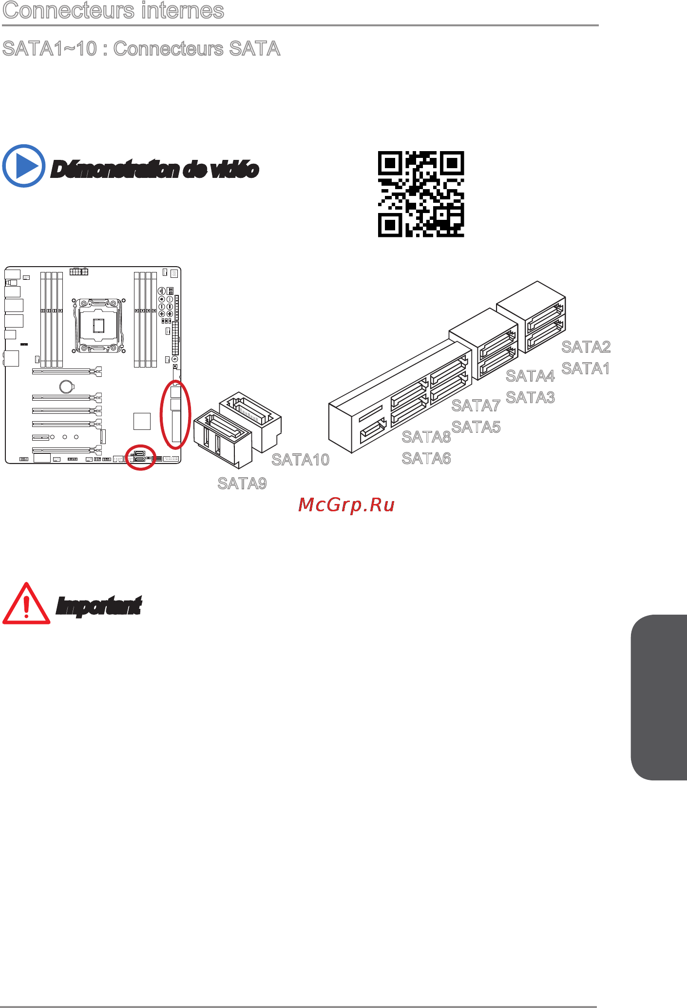 MSI x99a xpower ac [145/250] Connecteurs internes