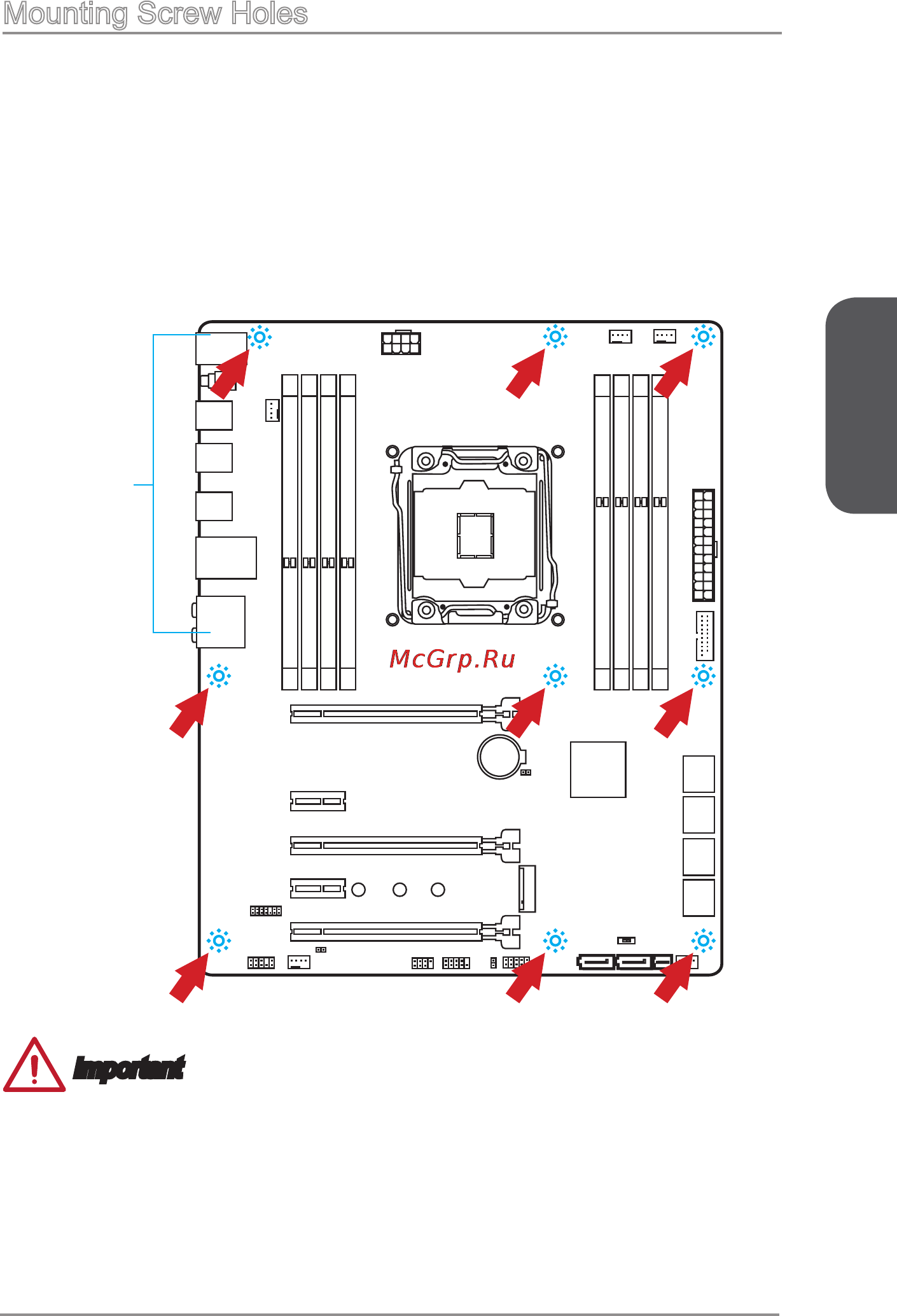 MSI x99a raider [31/208] Mounting screw holes