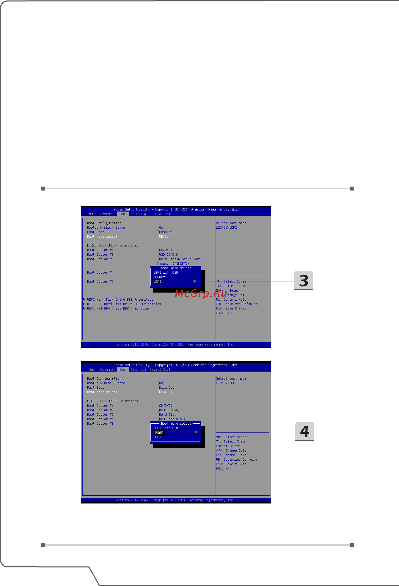 MSI px60 6qd-261ru, 9s7-16h834-261 [54/60] Выбор режима загрузки в bios при установке ос